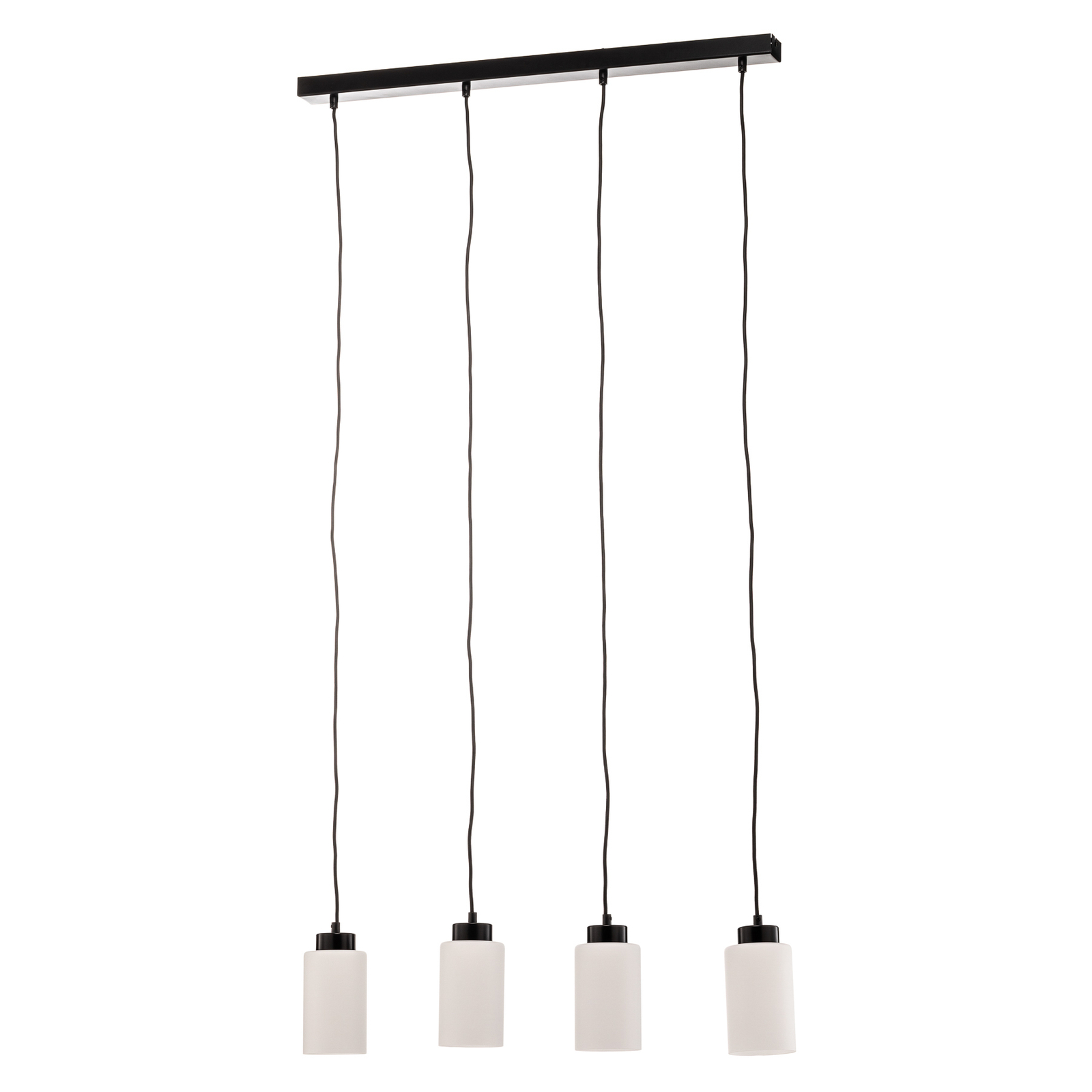Colgante Vitrio, 4 luces, alargado, negro/blanco