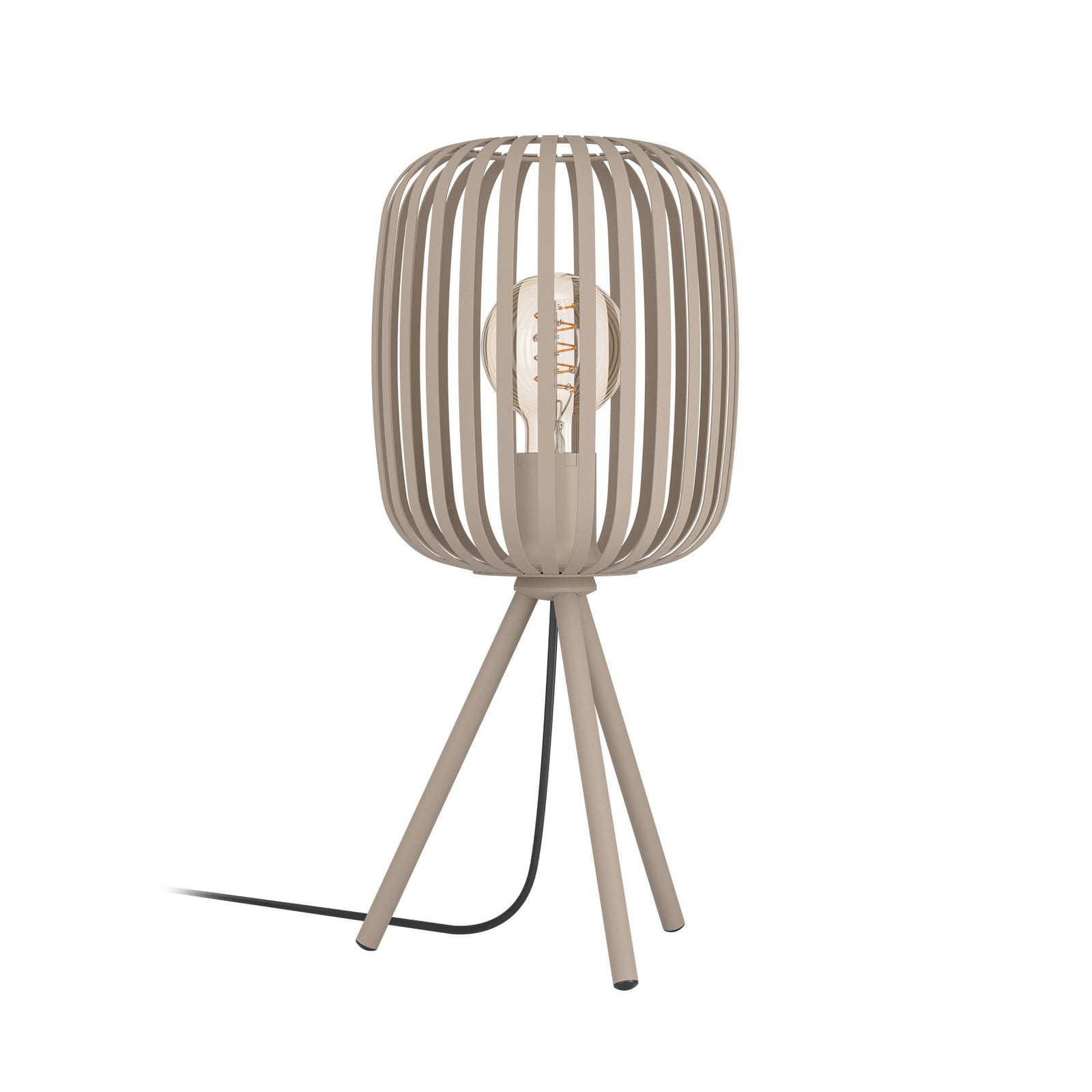 Bordlampe Romazzina, beige, højde 44 cm, metal, E27