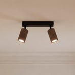 Takspotlight Tune, 2 lampor, brun, metall, längd 44 cm