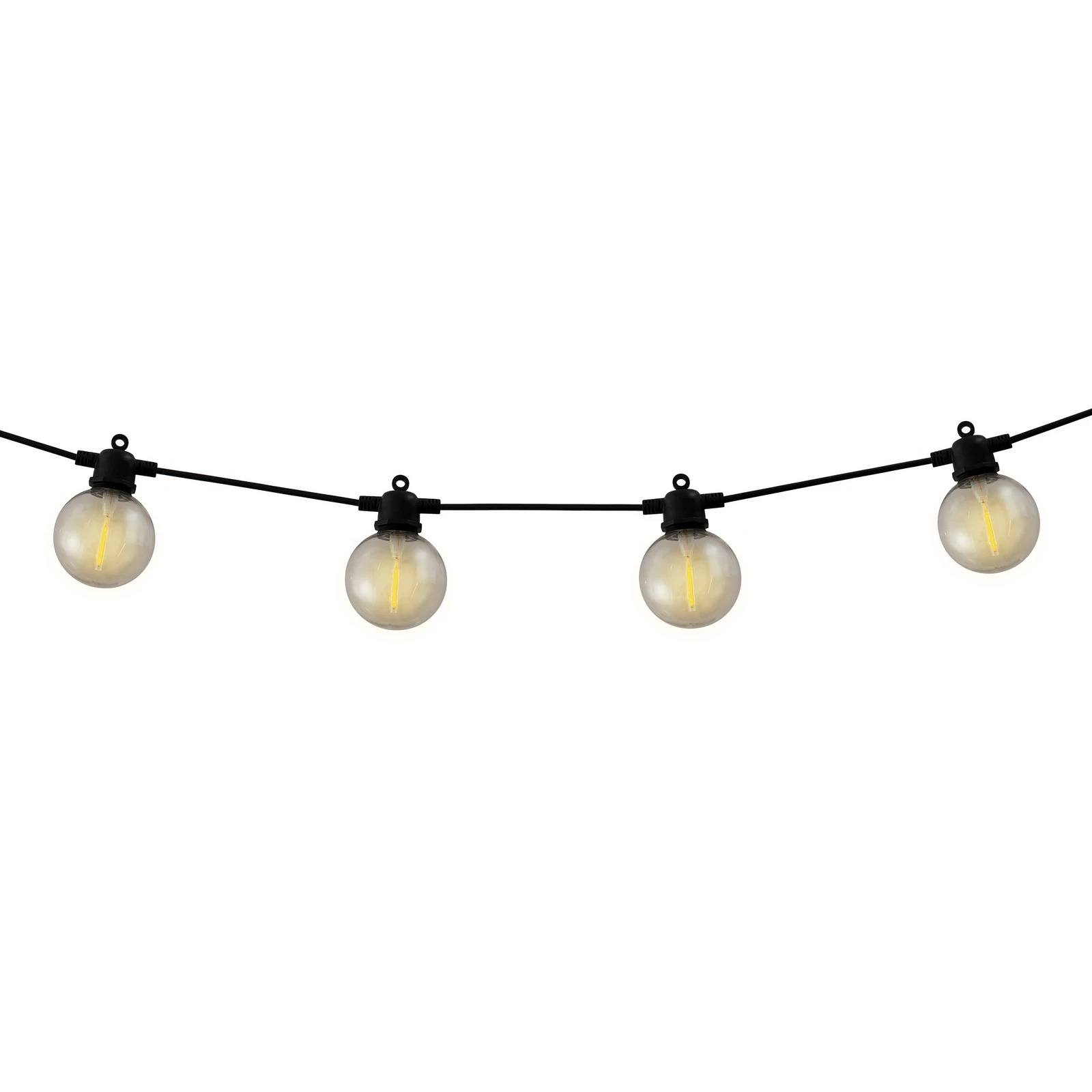 LED saulės energijos šviesų girlianda „CADENA“, 2 500 K, juoda, 10 lempučių, 5 m