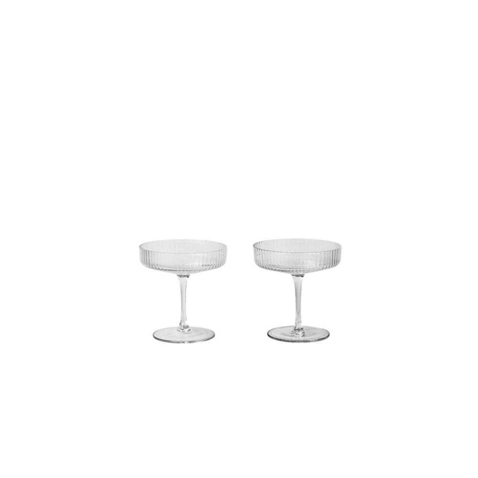 Ripple Champagne Saucers Set of 2 Clear - ferm LIVING