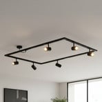 Lindby Schienensystem Linaro, GU10, 6-flg., schwarz, O-Form