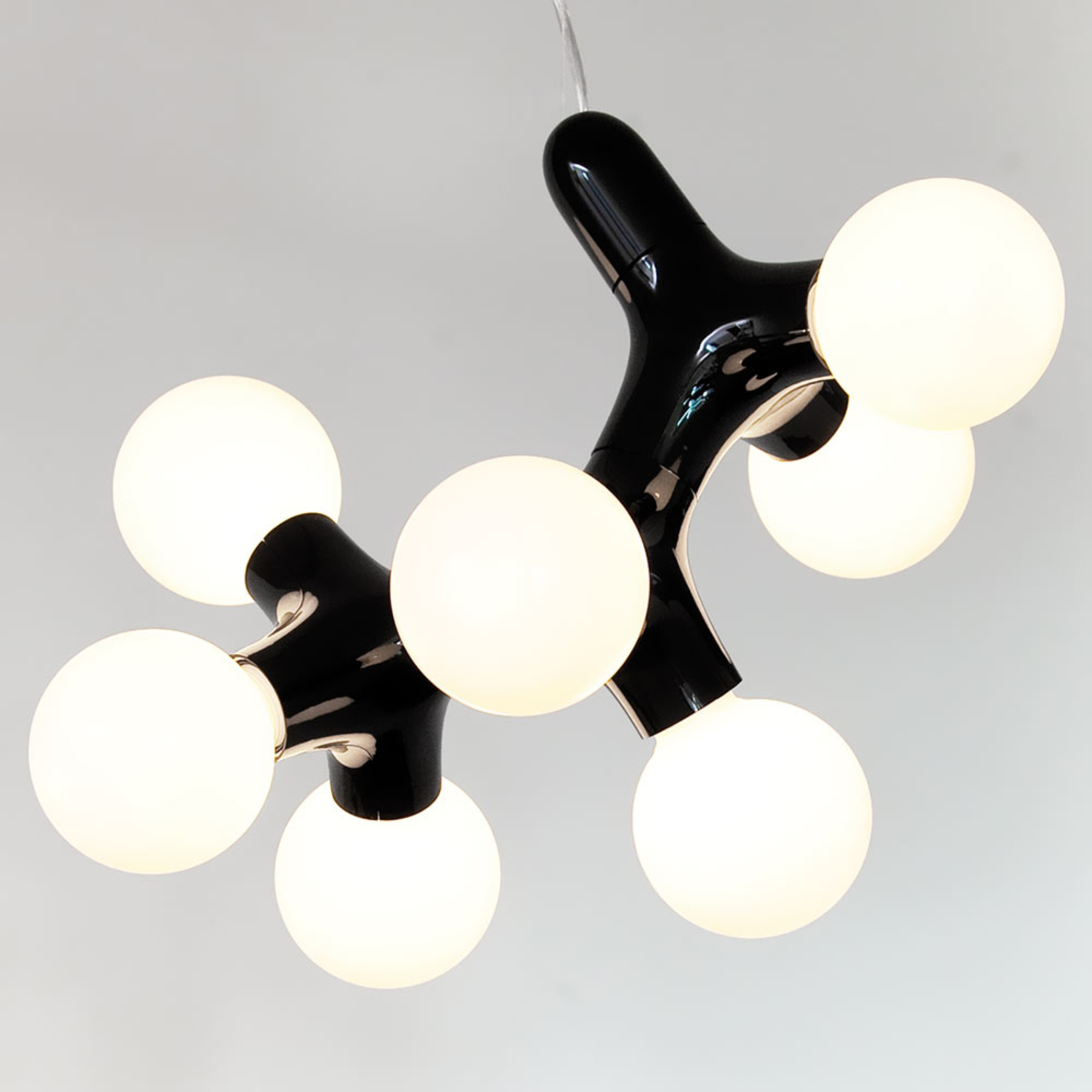 next DNA Triple - seven-bulb hanging light, black, for Living / Dining Room, ABS, E27, 28 W, energy efficiency: A++