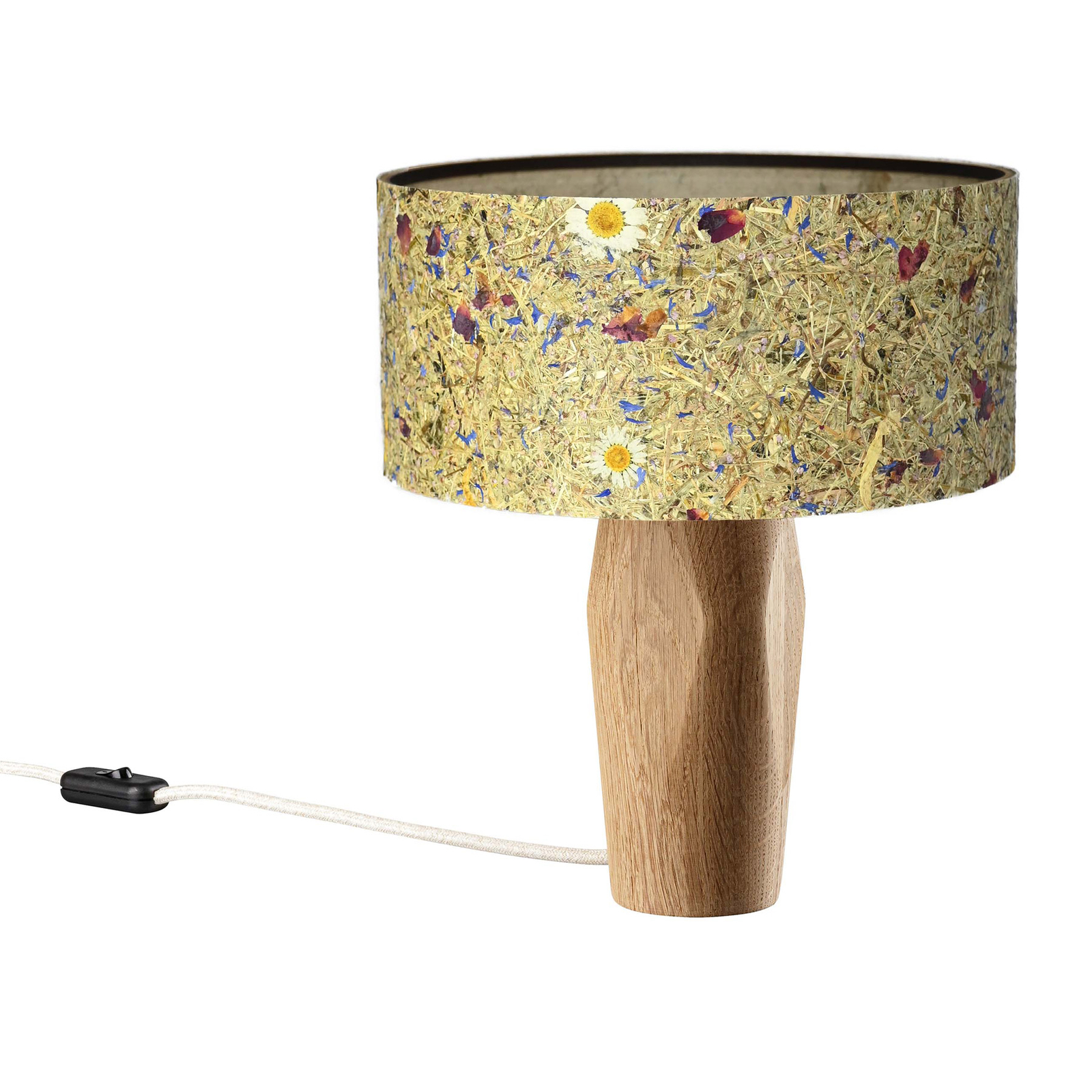 LeuchtNatur Pura LED table lamp oak/alpine meadow