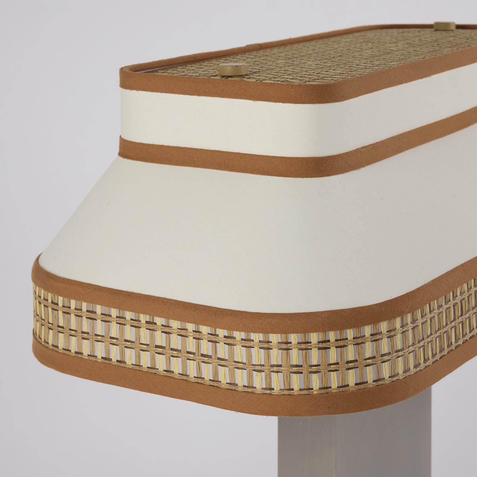 MARKET SET bordlampe Square, krem, tekstil, E27