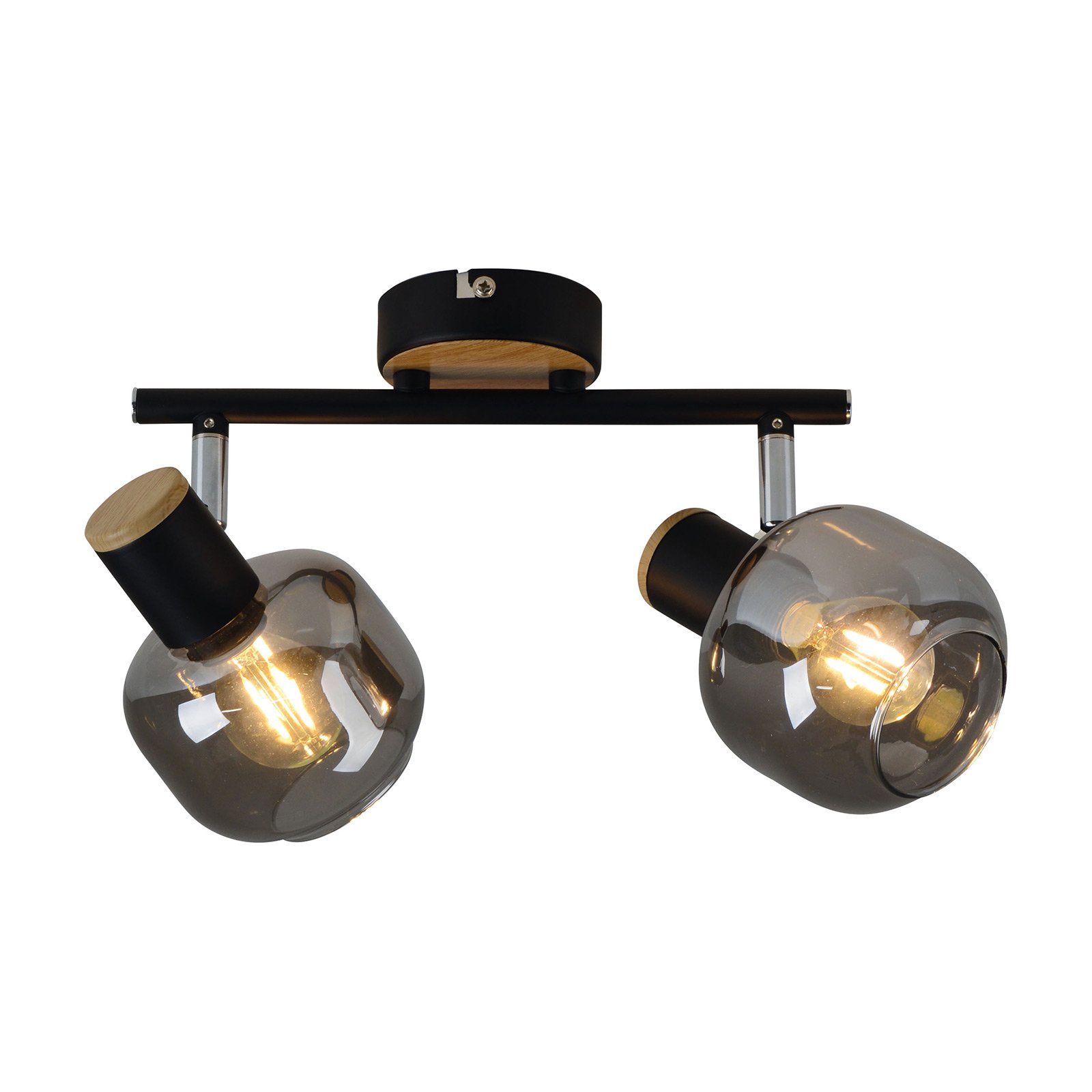 1350122 ceiling light with smoked glass, two-bulb