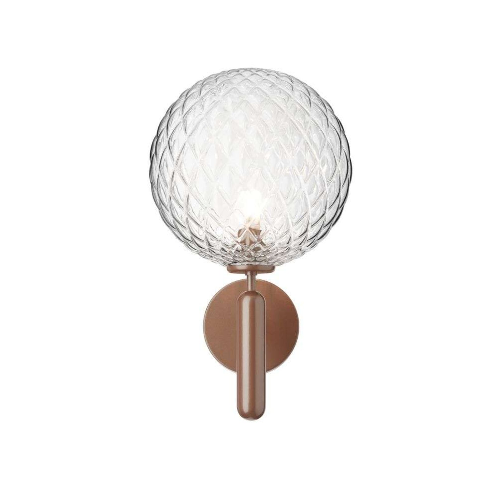 Nuura buitenwandlamp Miira, Ø 20 cm, donkerbrons/helder