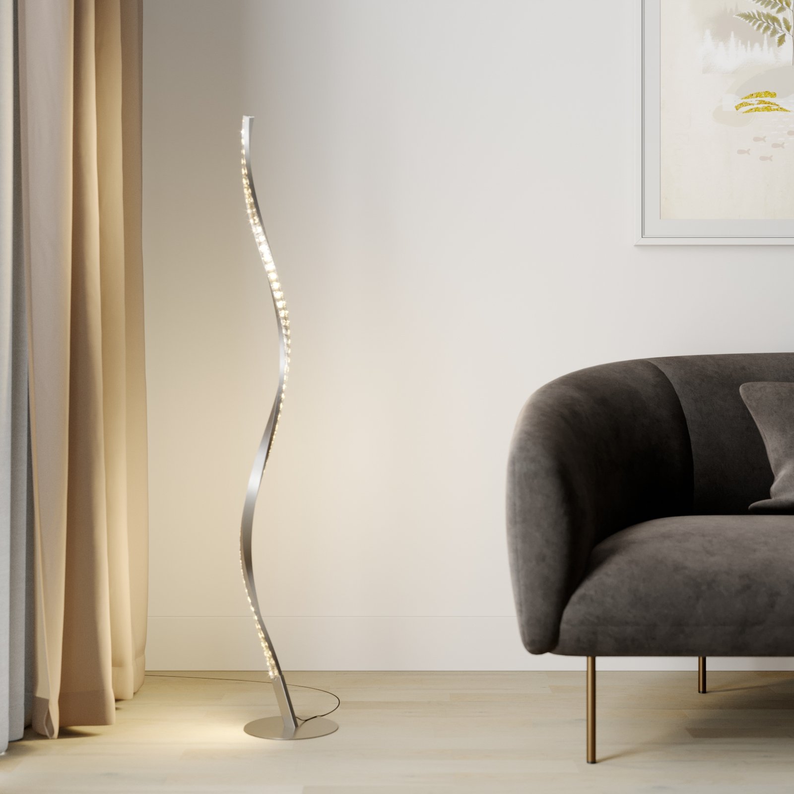 Criostal Golvlampa Alu - Lindby