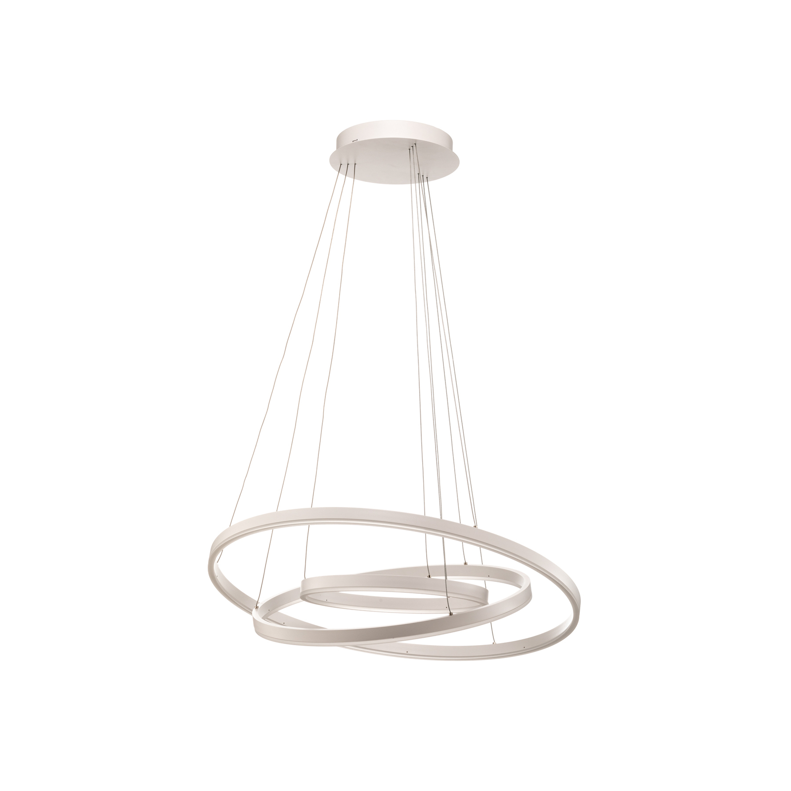 Arcchio Albiona LED hanging light, white, 3 rings