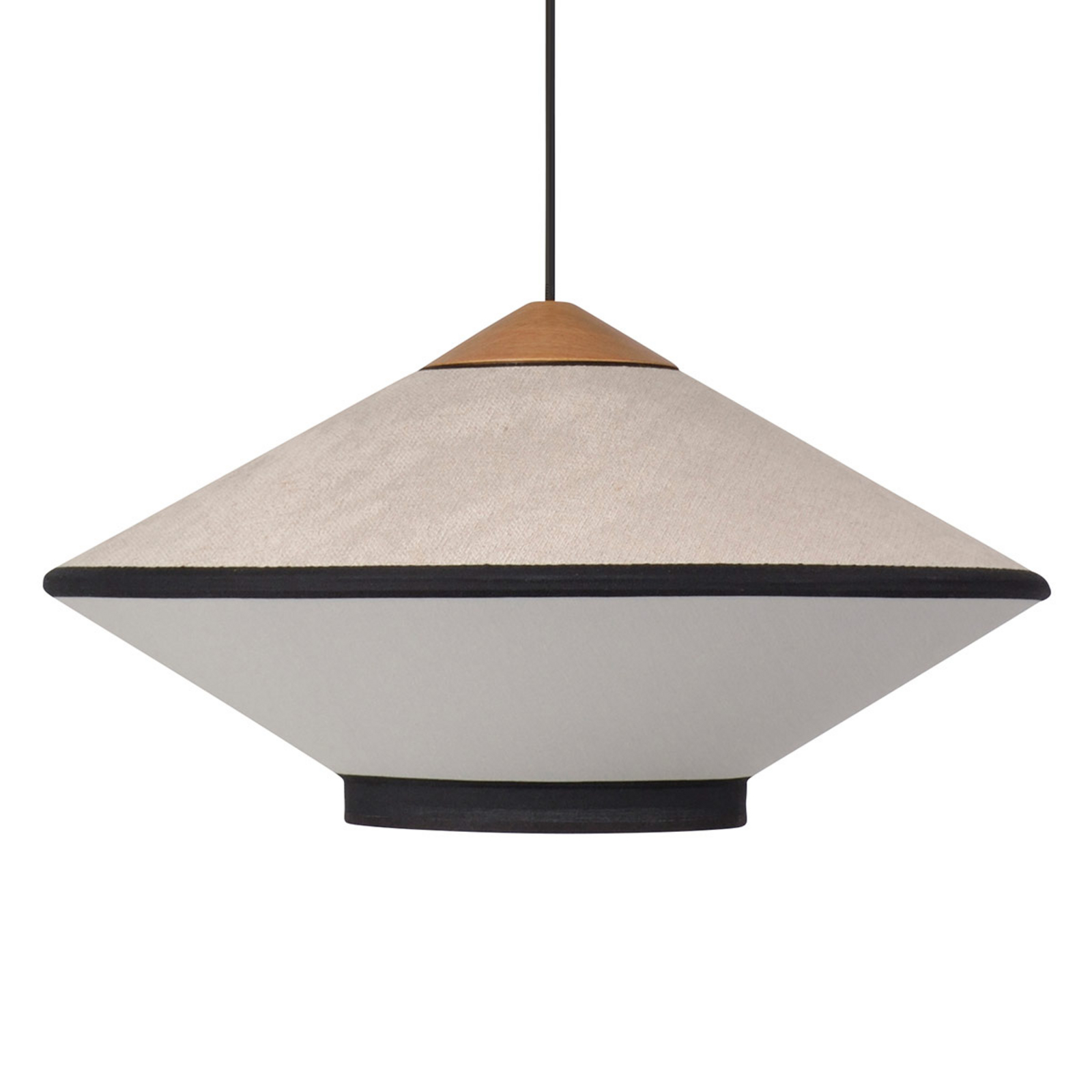 Forestier Cymbal S pendant light 50 cm natural, for Living / Dining Room, metal, velvet, fabric, E27, 15 W, energy efficiency: A++, H: 26.5 cm