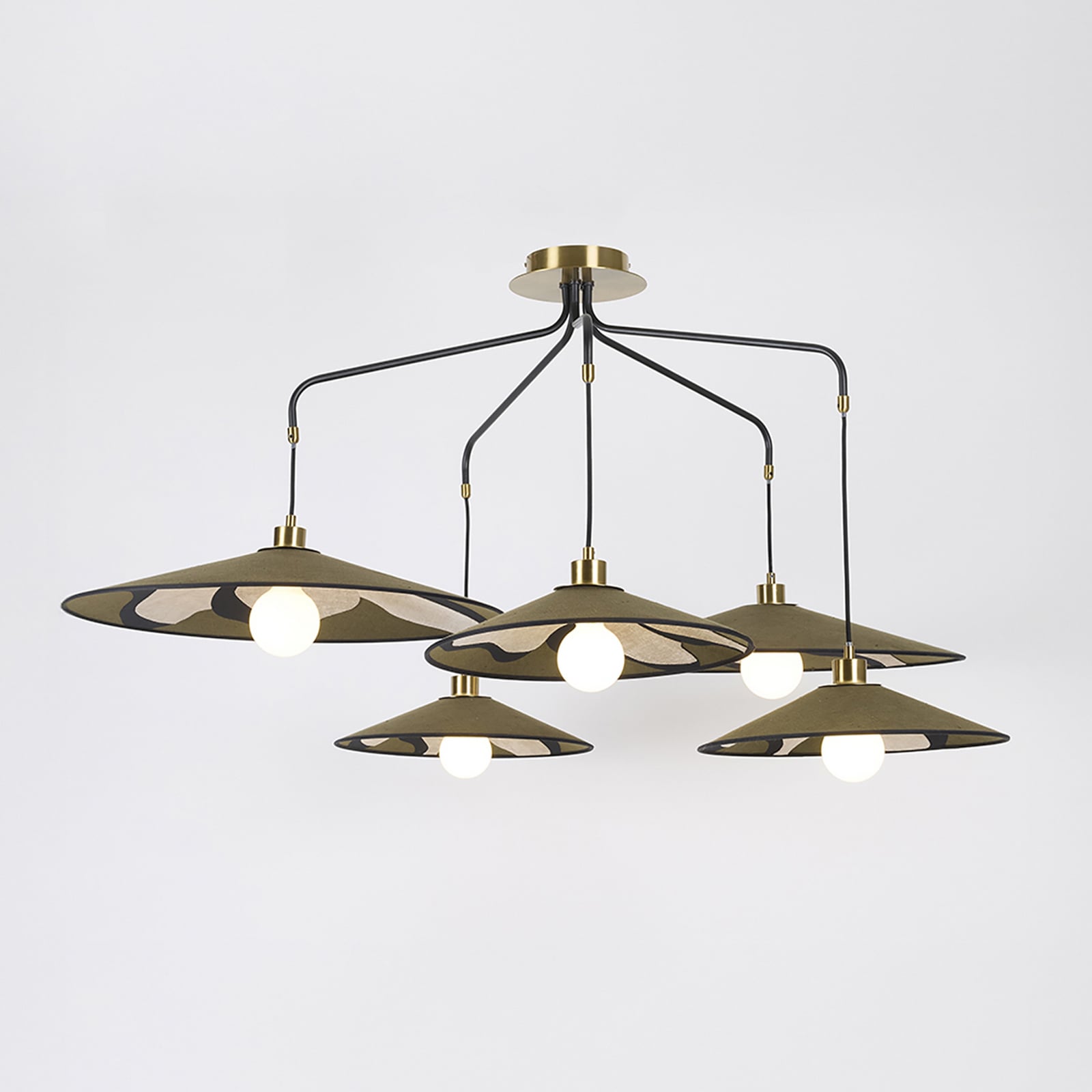 MARKET SET riputatav lamp Sonia Laudet, khaki, 5-lambiline, E27