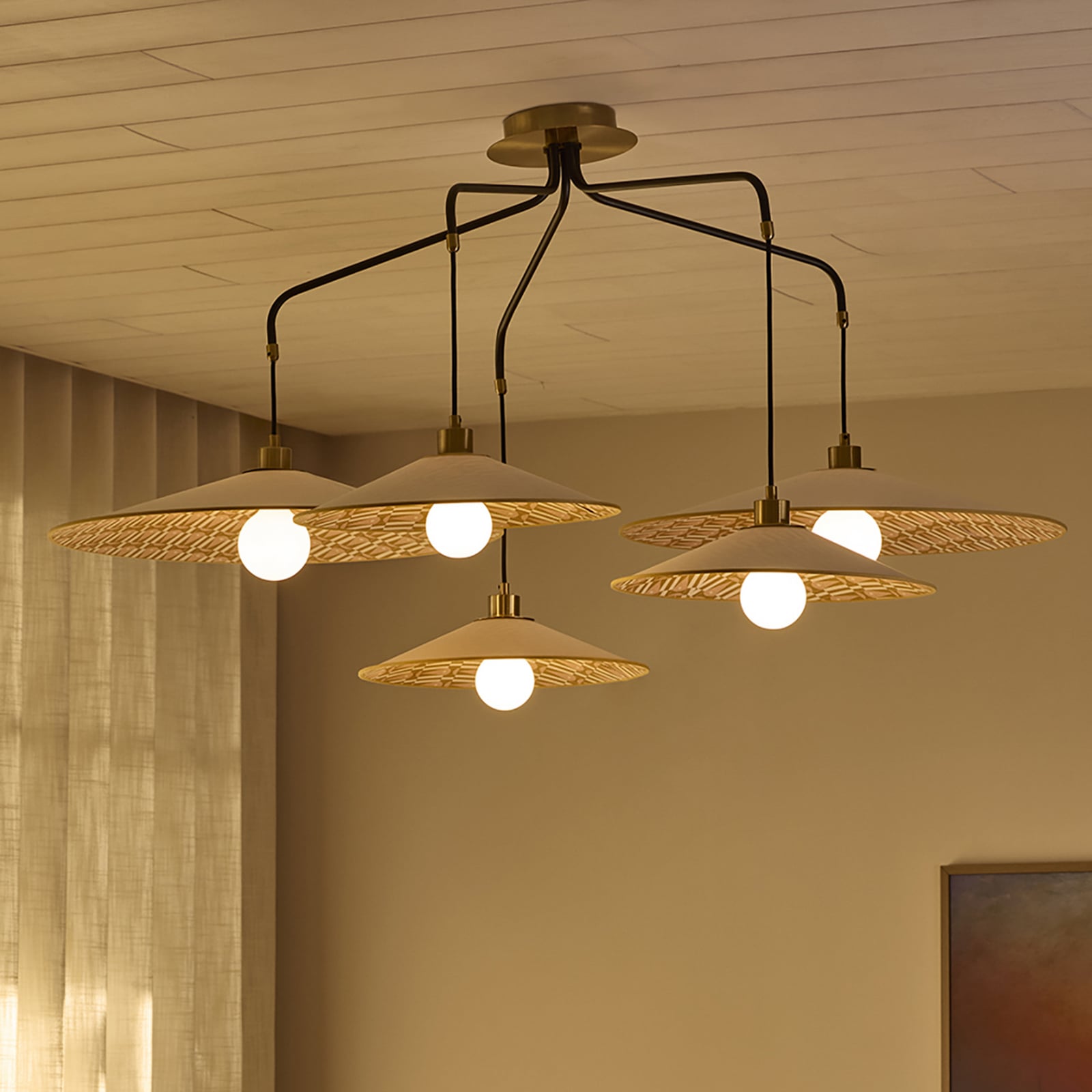 MARKET SET piekaramā lampa Gatsby, myra, 5 spuldzes, E27