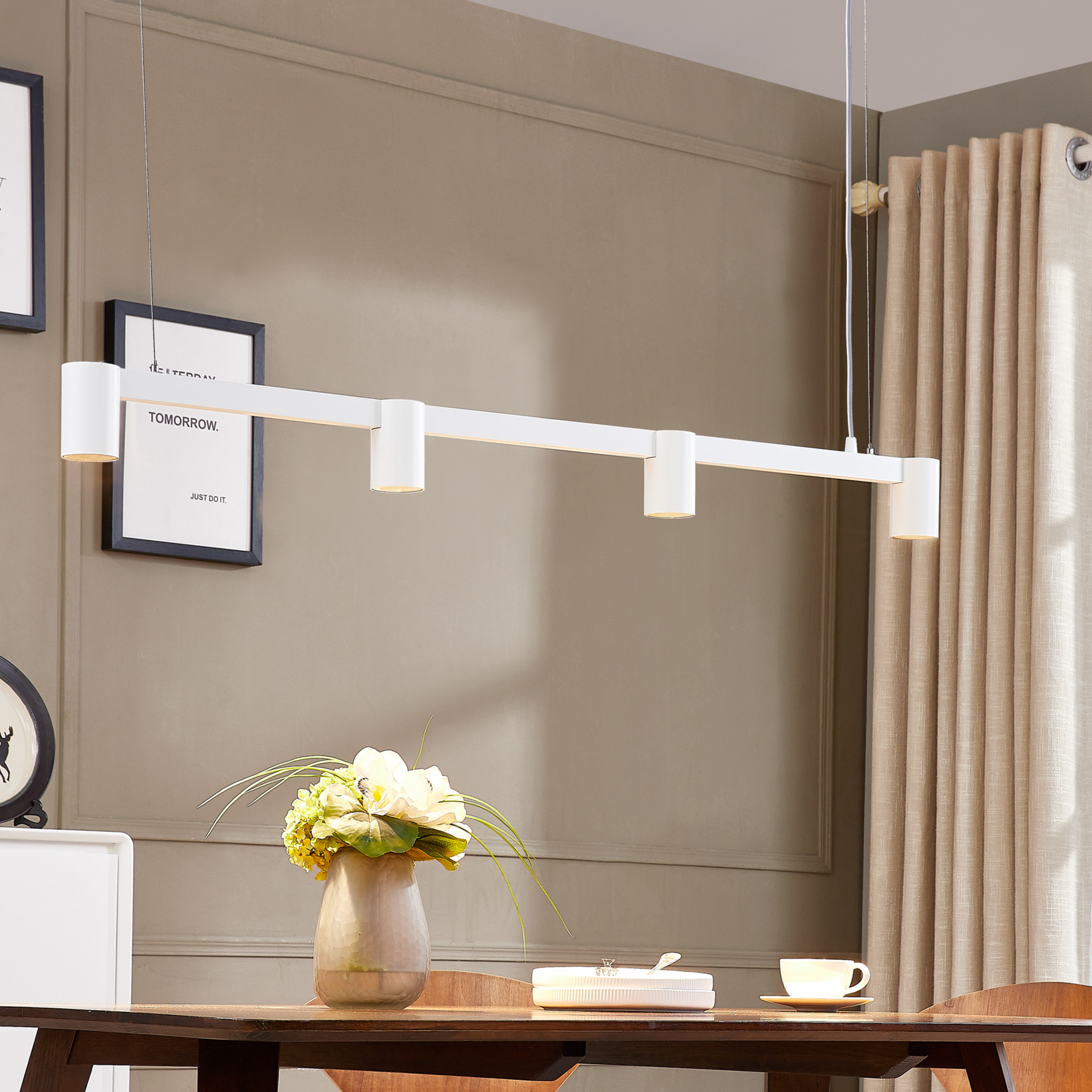 Arcchio Brinja lógó világítás, fehér, 120 cm hosszú, 4 izzós, GU10