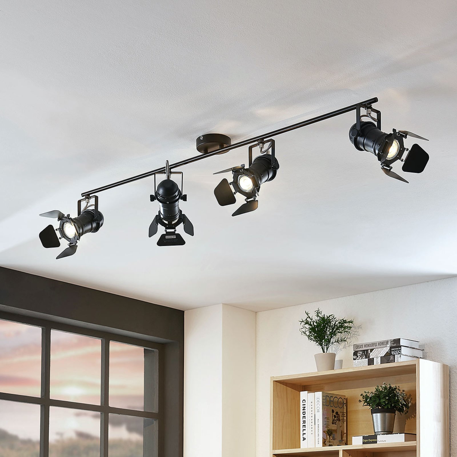 Tilen 4 Plafondlamp Black - Lindby