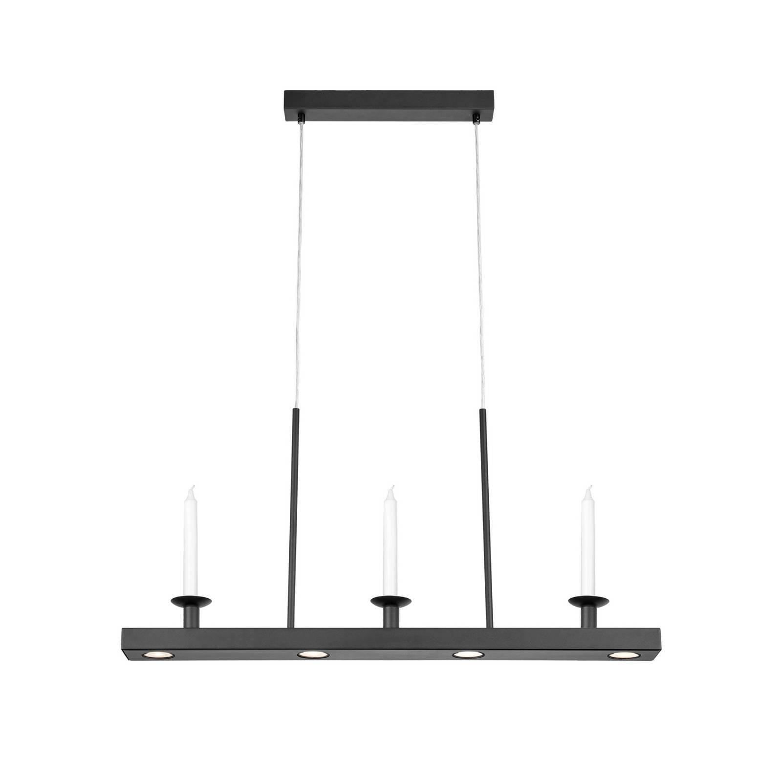 Markslöjd Suspension LED Dining, noir, longueur 82 cm, fer, à intensité variable