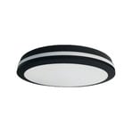 Marlon LED ceiling light, Ø 40 cm, black, plastic, IP54
