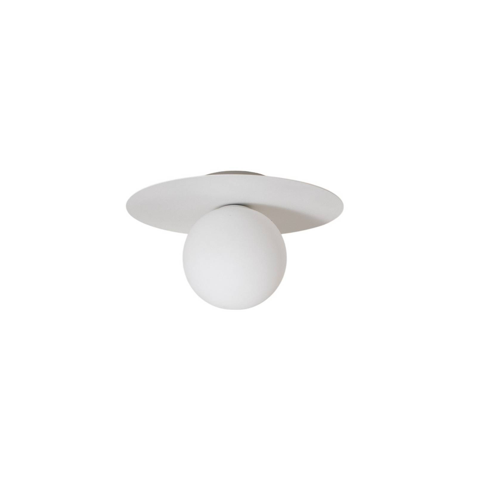 Deckenlampe Pixie, weiß, Glas, Ø 25 cm, Kugel, G9