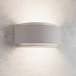 Lindby wall light Cassian, plaster, 32 cm, white, semi-circular