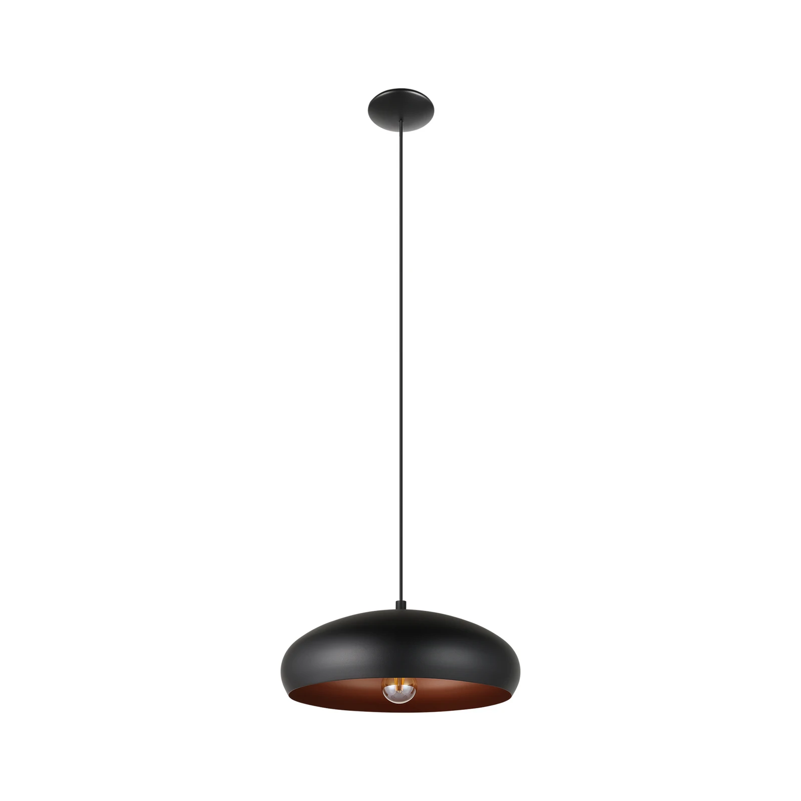 Suspension Mogano avec abat-jour métallique, noir