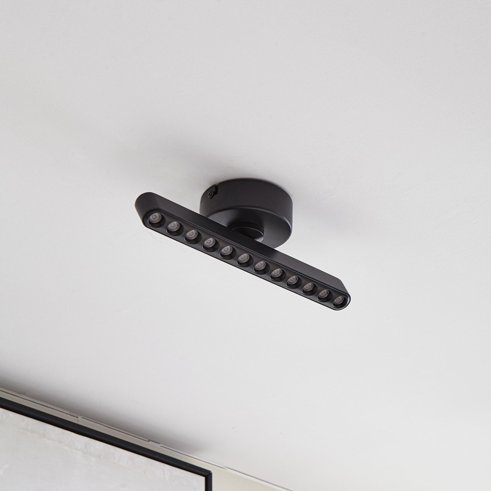 Foco LED Lindby Eldrin, negro, 1 luz, puntos de luz