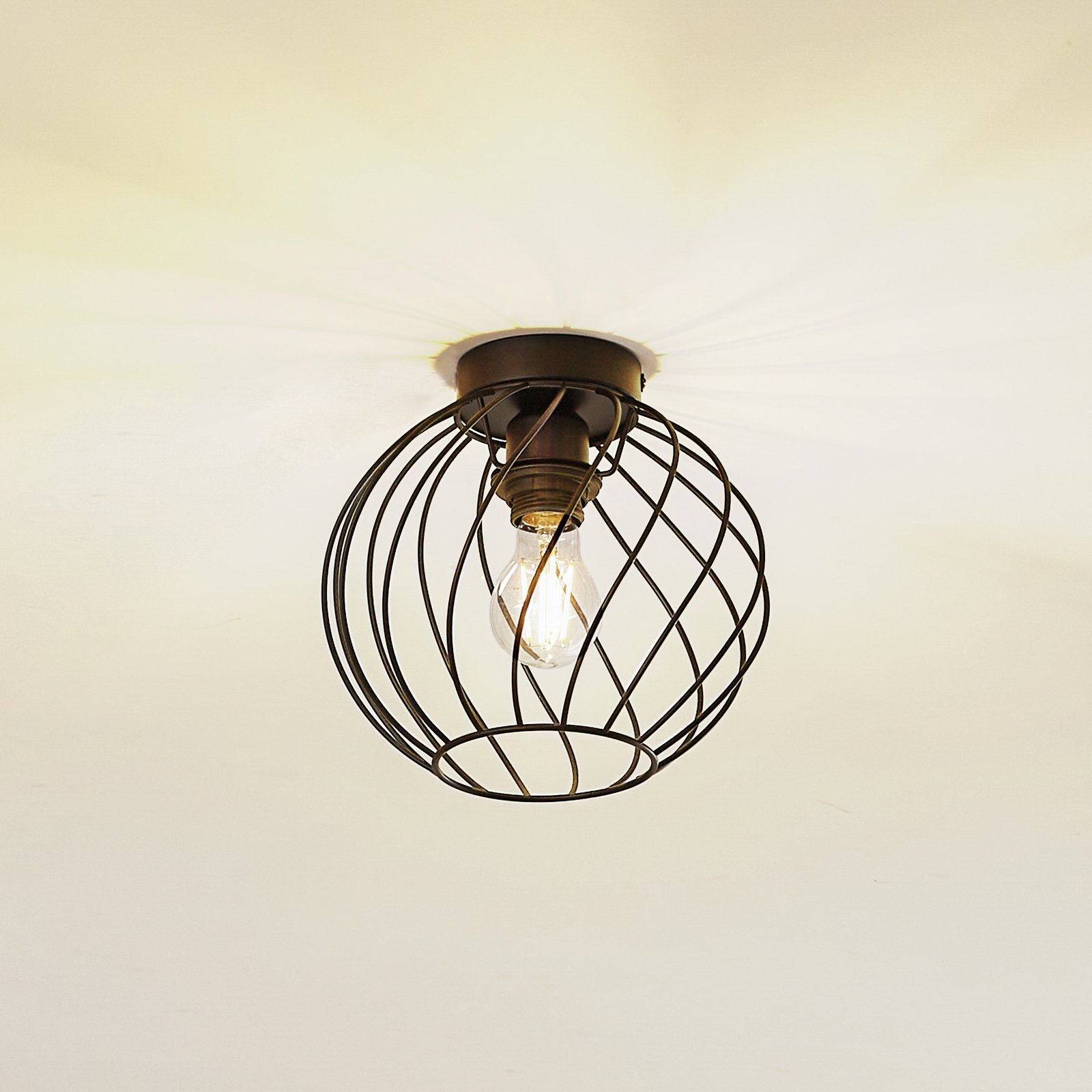 Lindby ceiling light Danika, Ø 25 cm, black, metal