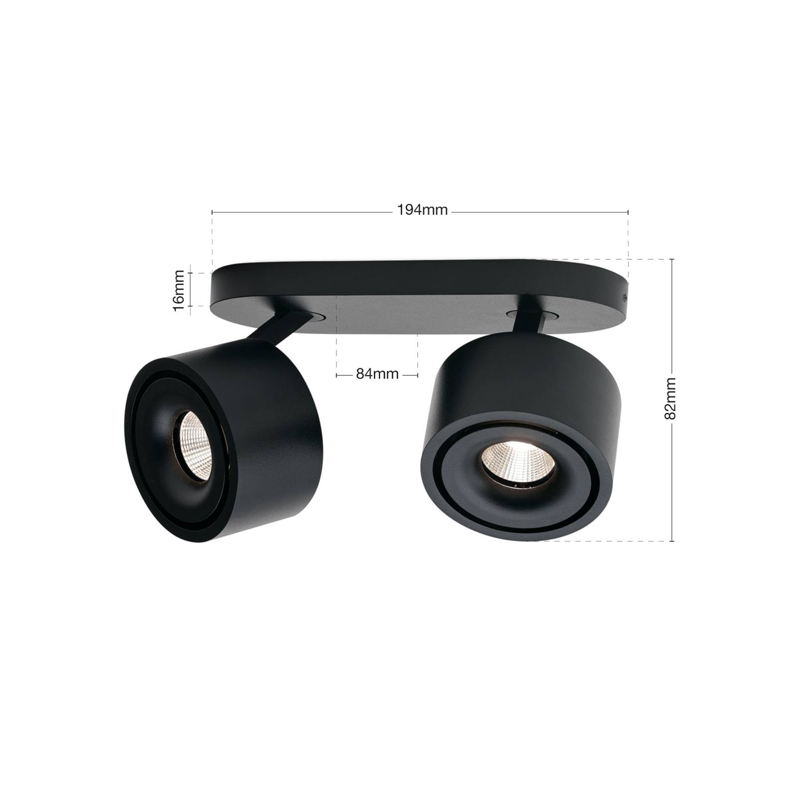 LED-Deckenstrahler Specter, schwarz, Länge 19,4 cm, Alu günstig online kaufen