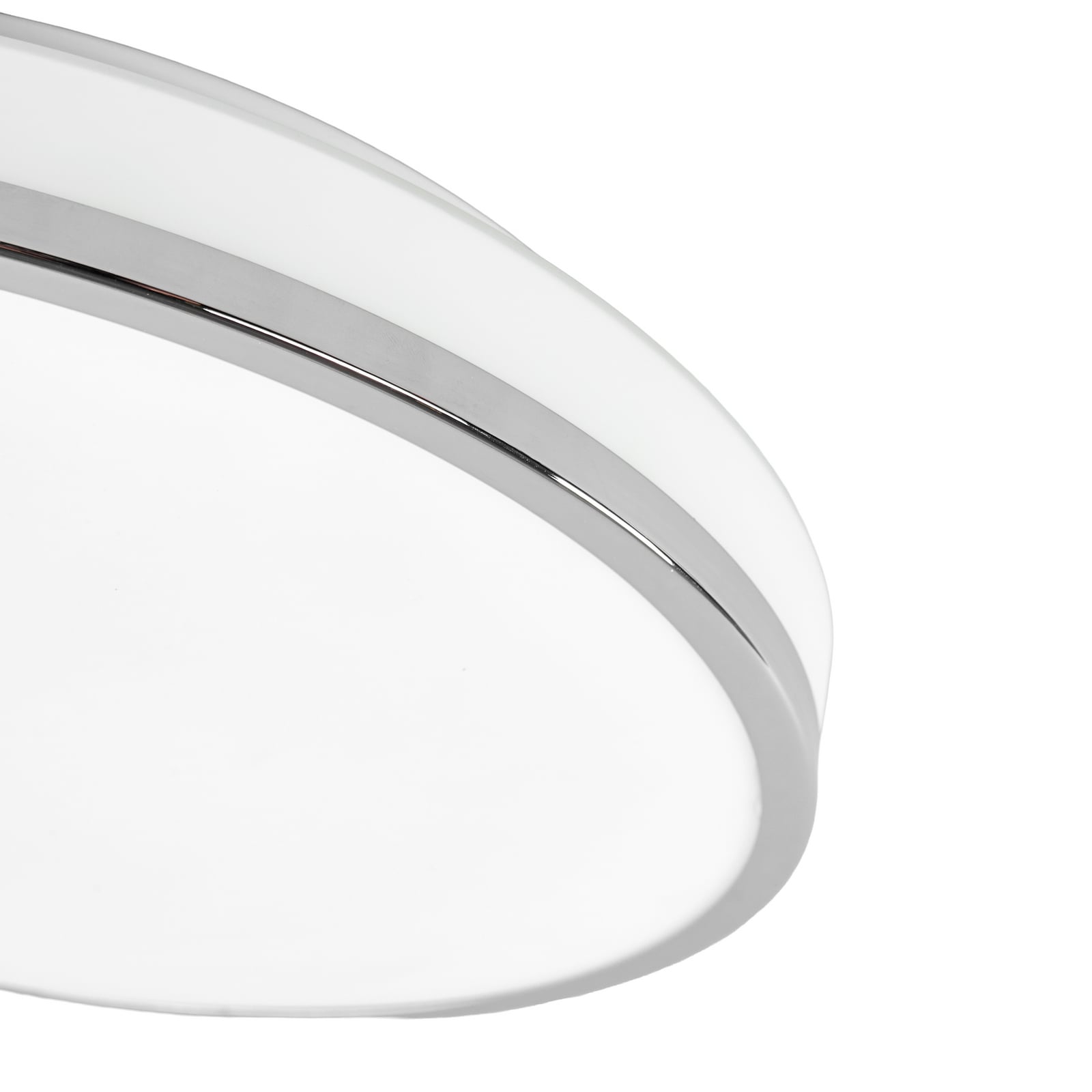 Plafoniera LED Lindby Lyss, Ø 34 cm, color cromo, IP44
