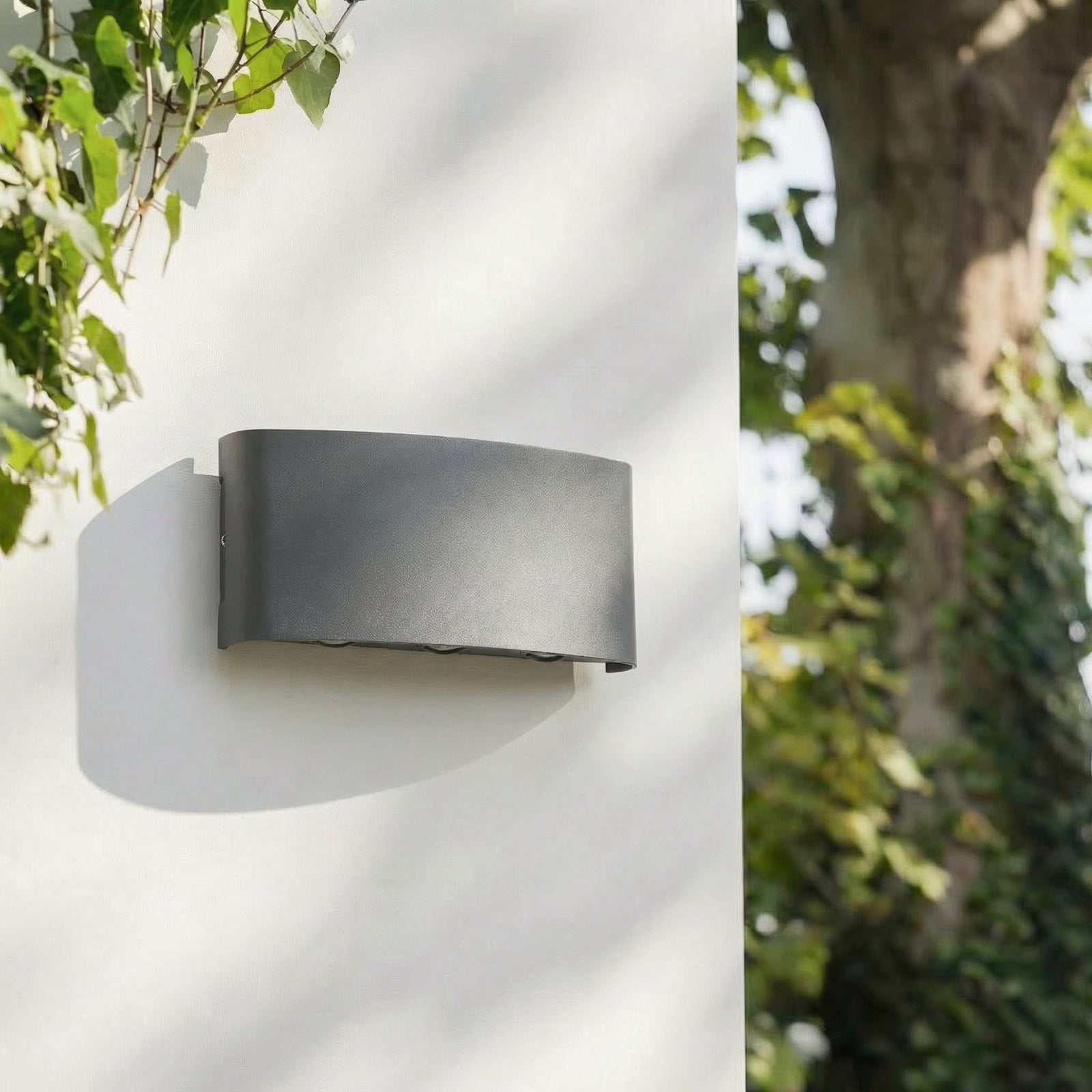 Lindby LED outdoor wall light Ithan, 3-bulb, anthracite, 17 cm Lindby LED outdoor wall light Ithan, 3-bulb, anthracite, 17 cm