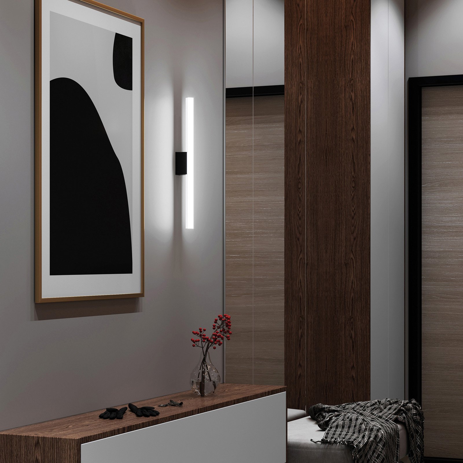 Top Light LED oglindă bară luminoasă negru mat - Hol - design - negru mat opal - Plastic