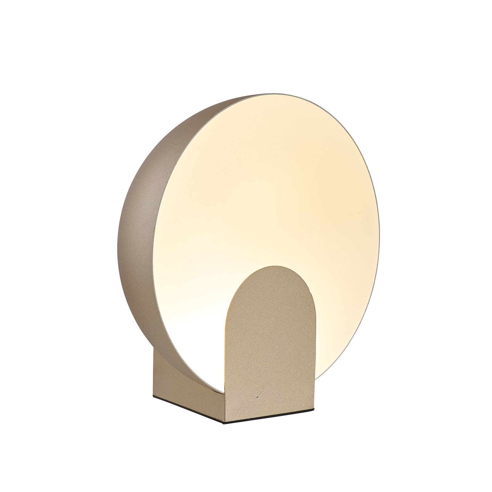 Επιτραπέζιο φωτιστικό LED Óculo, χρυσό χρώμα, Ø 20cm, μέταλλο, έμμεσο