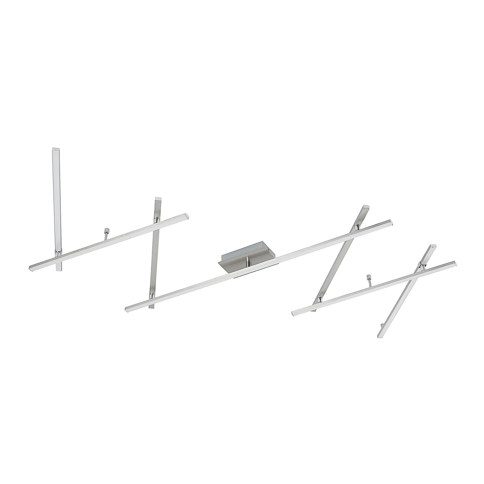 Lindby LED ceiling light Kerem, 345 cm, nickel-coloured, metal