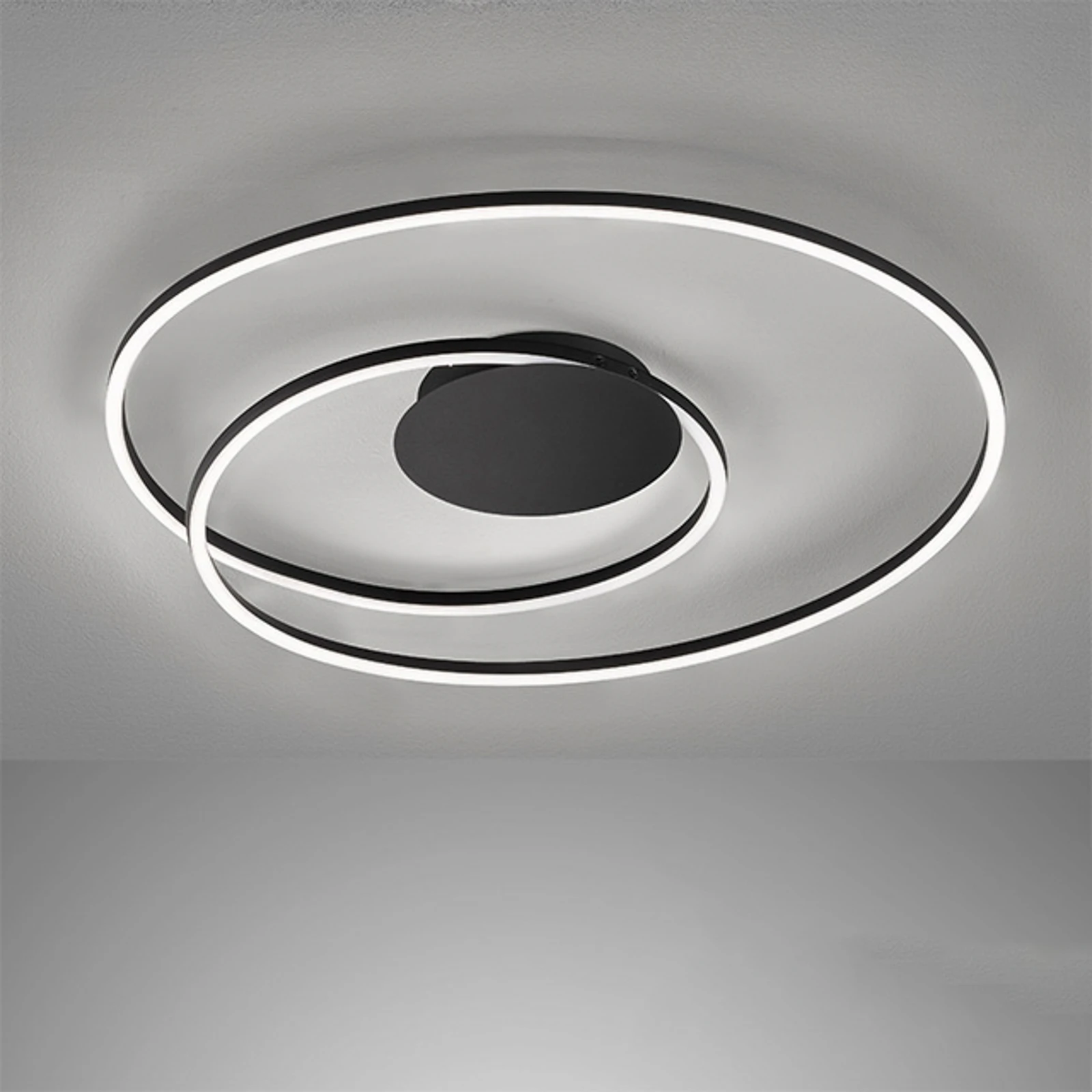 LED-Deckenlampe HOLY, schwarz, Ø 49 cm, Fernbedienung, CCT