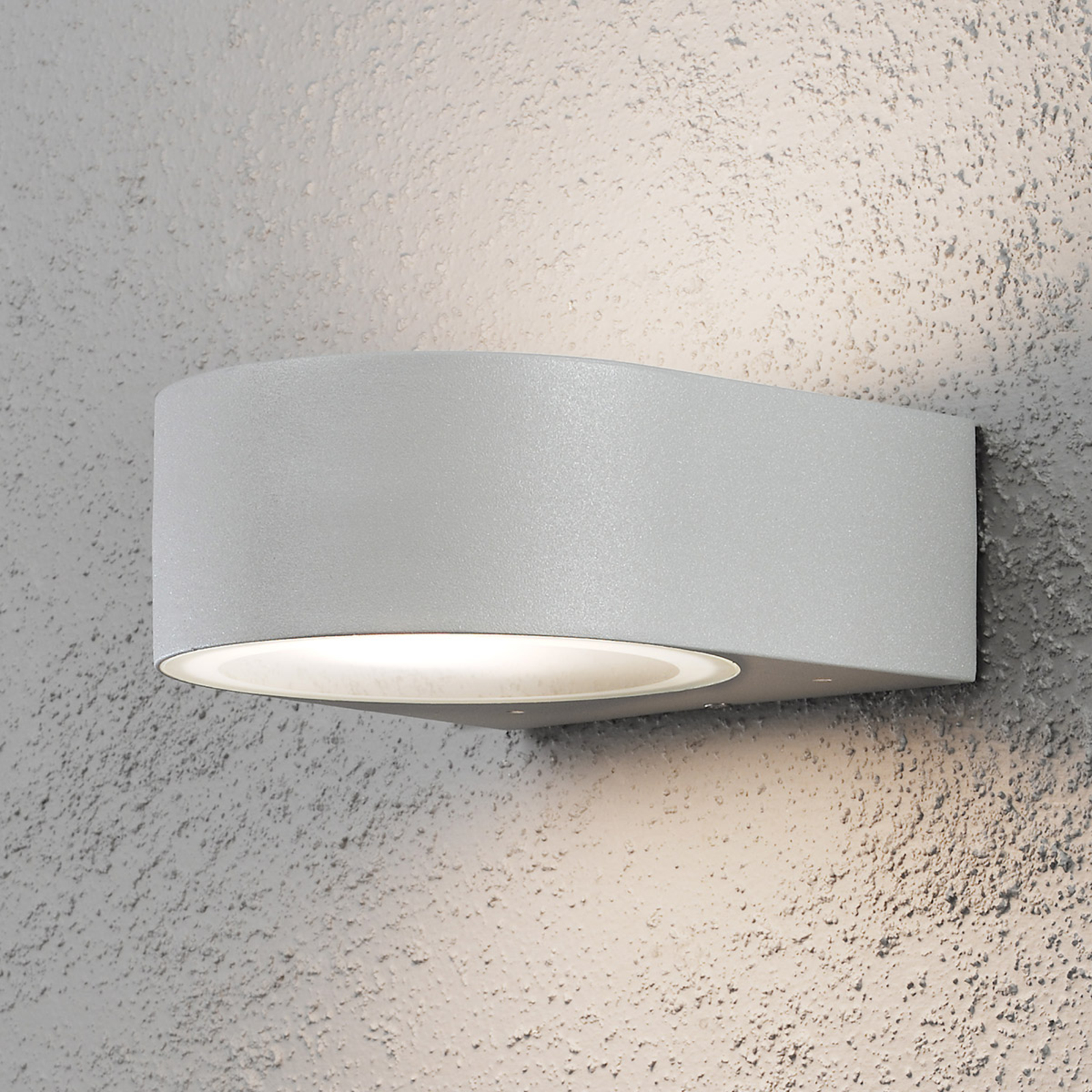 Konstsmide Teramo sort udendørs væglampe, grå - væglampe udendørs - moderne udendørslampe grå - aluminium, glas