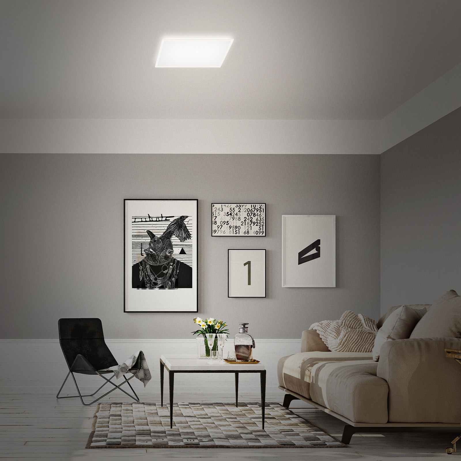 LED-taklampe B smart RGBW dimbar hvit 42 x 42 cm