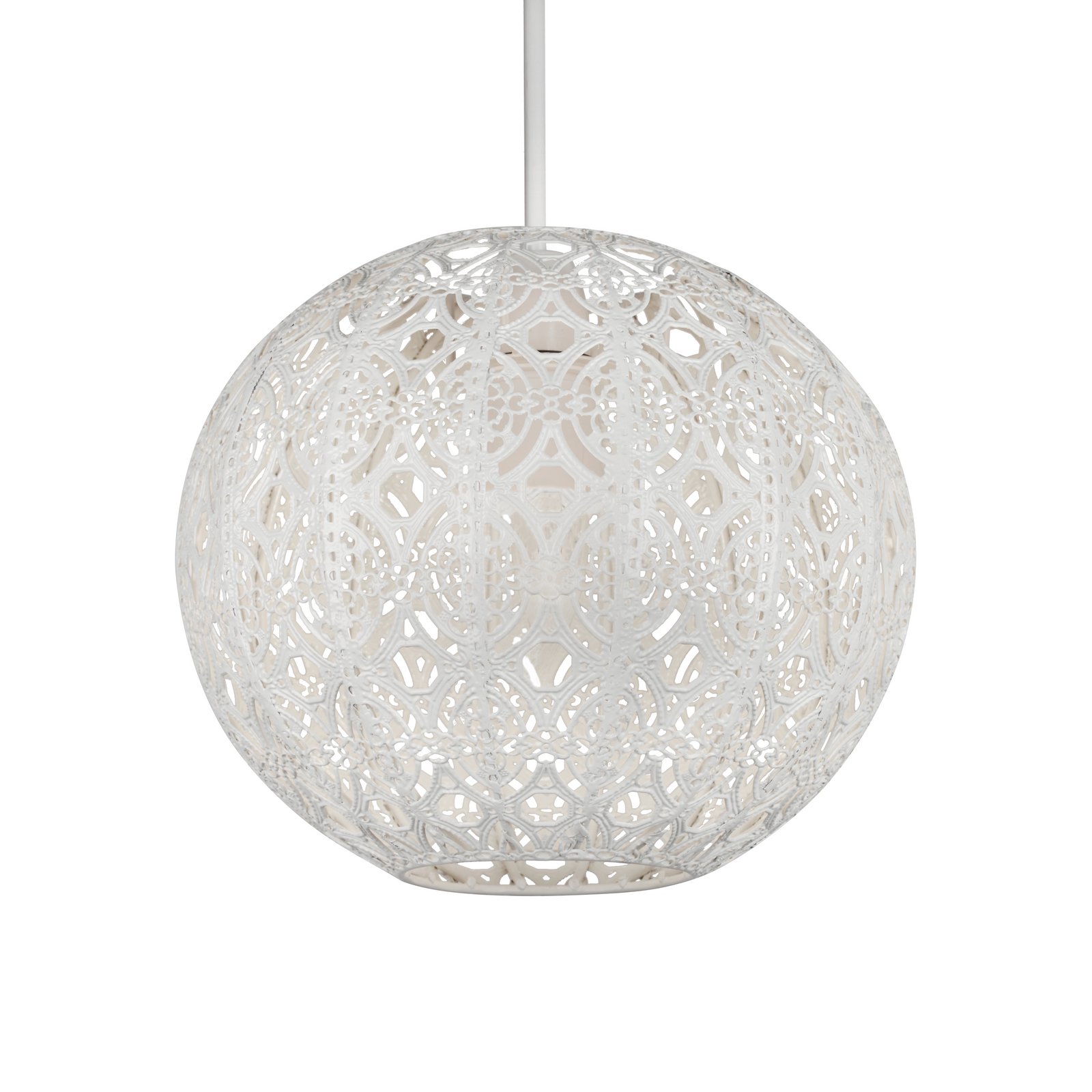 Hanglamp Chalina, crème, metaal, Ø 23 cm, E27