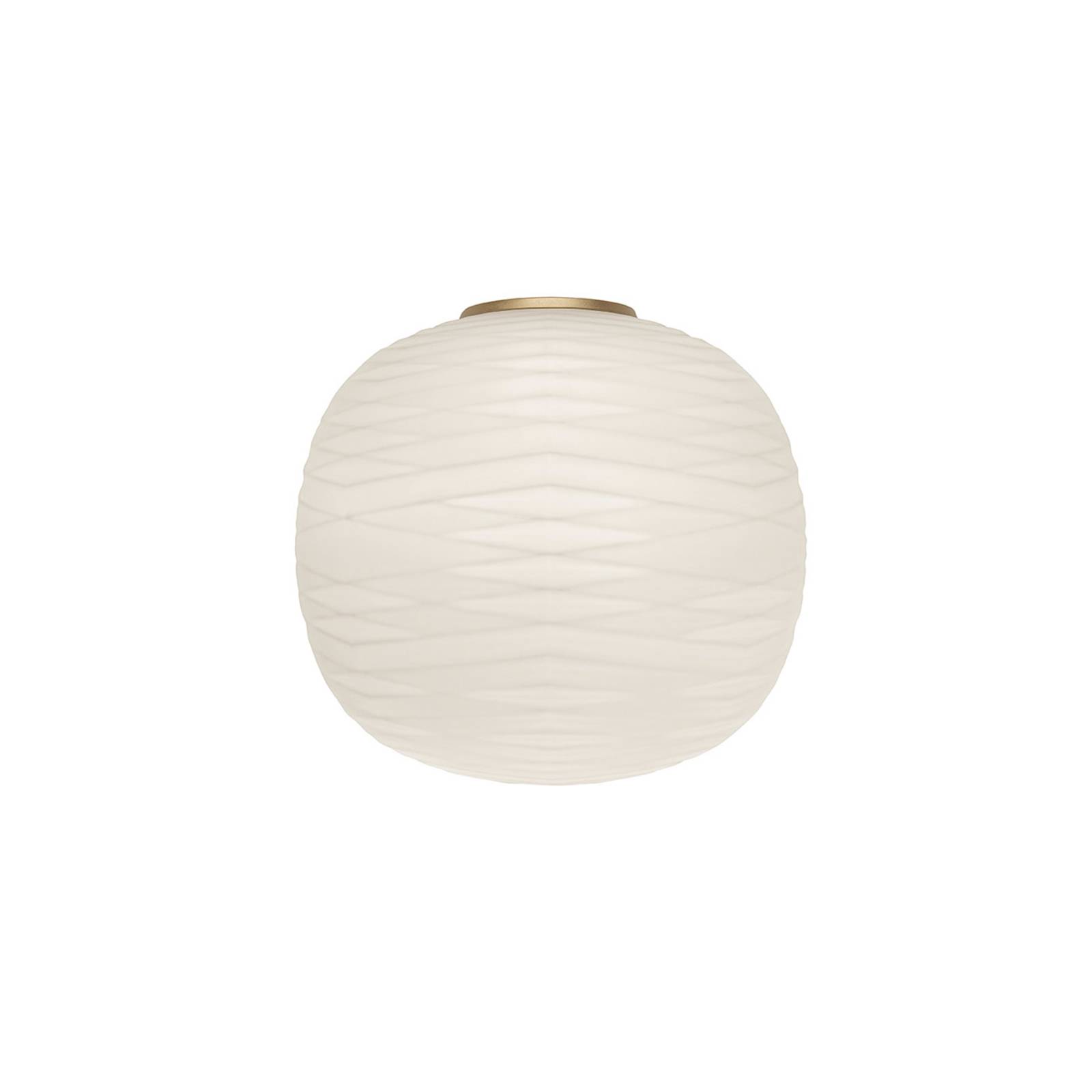 Foscarini Gem semi wall light made of glass, gold, for Living / Dining Room, handblown glass, metal, E27, 30 W, W: 43 cm, H: 39 cm