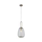 Elixir pendant light, nickel-coloured/clear, glass, Ø 24 cm, E27