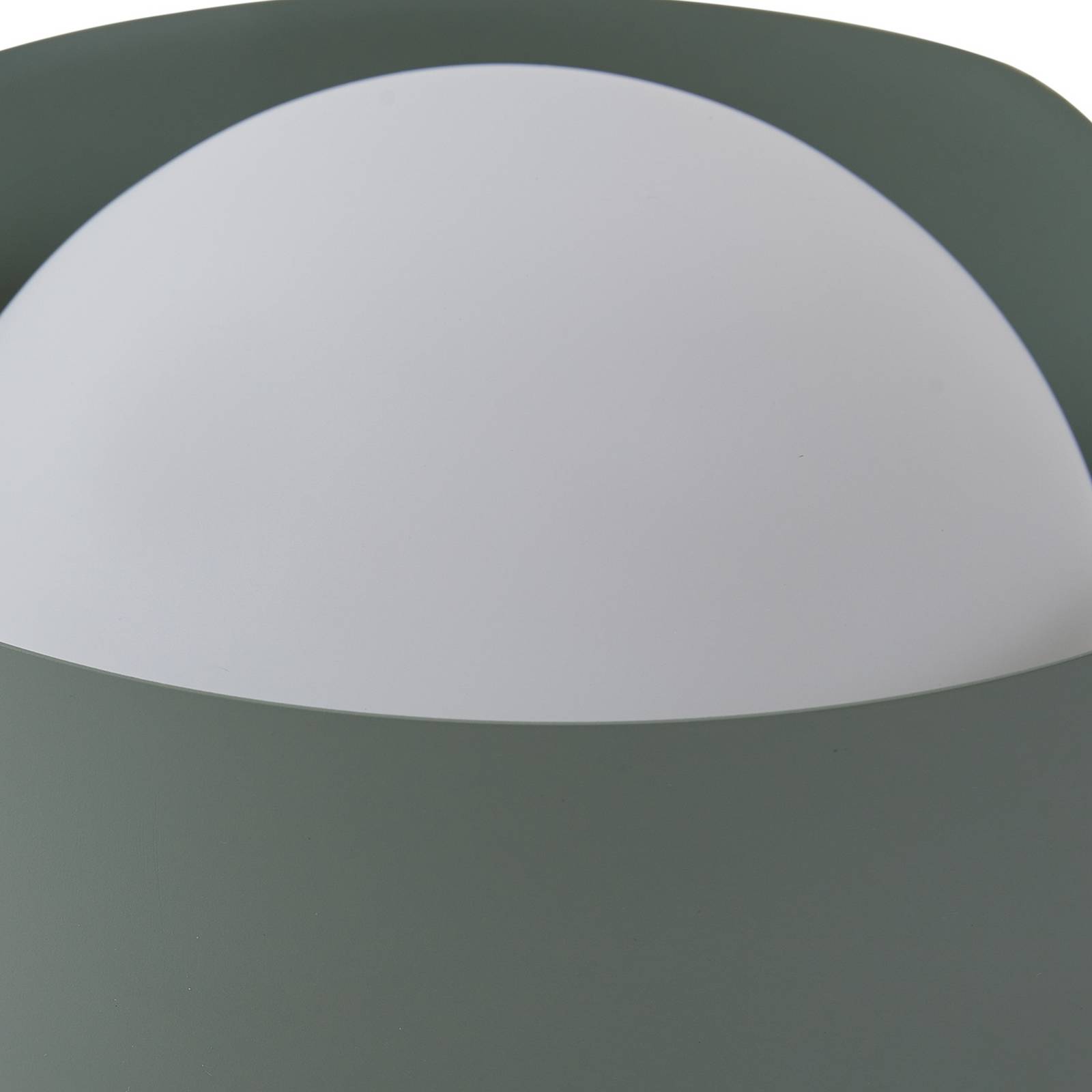 Lampa stołowa Lindby Fiora, zielona, szkło, metal, Ø 20 cm