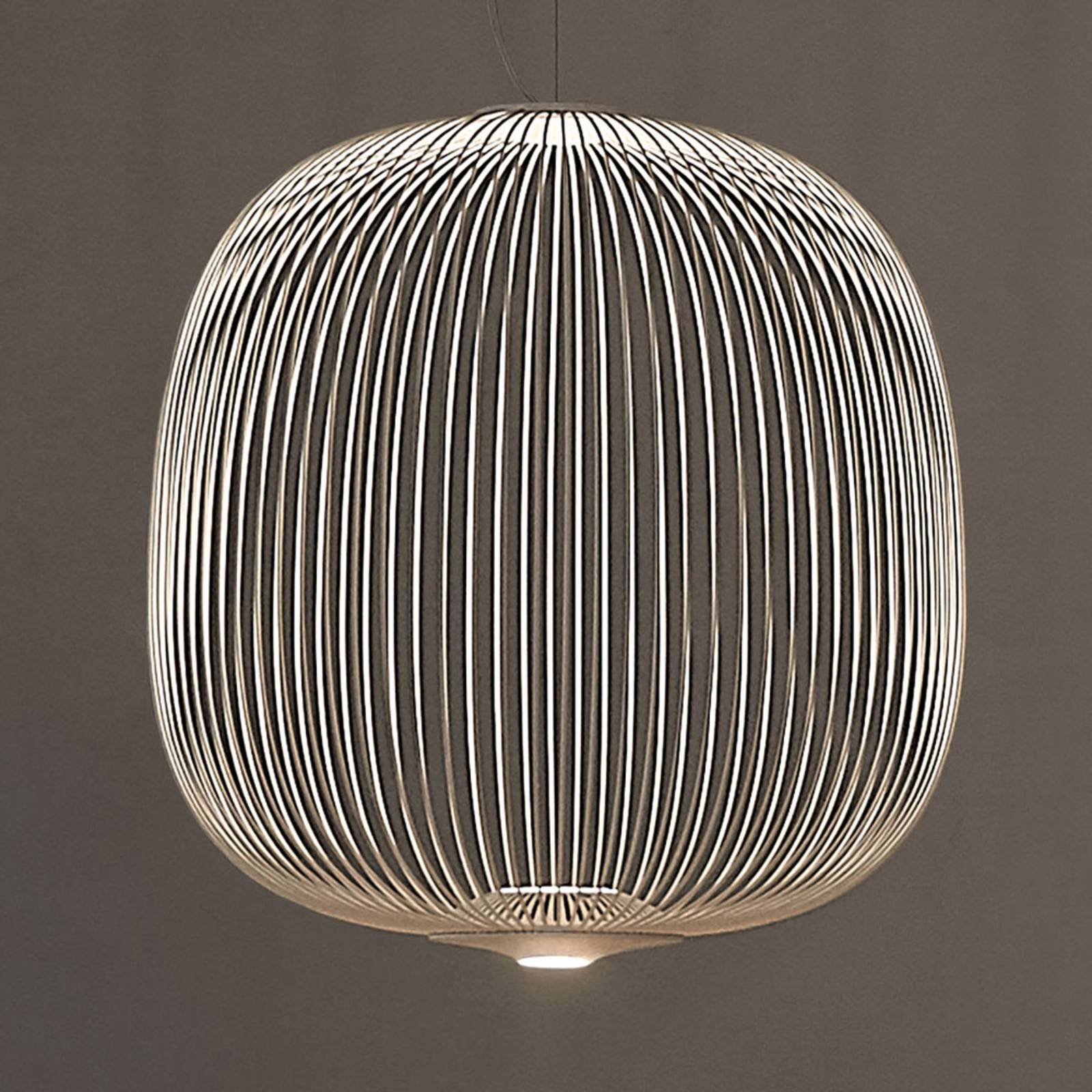 FOSCARINI Foscarini Spokes 2 LED pendant lamp, white, for Living / Dining Room, painted steel, aluminium, 30 W, energy efficiency: A, H: 52.5 cm