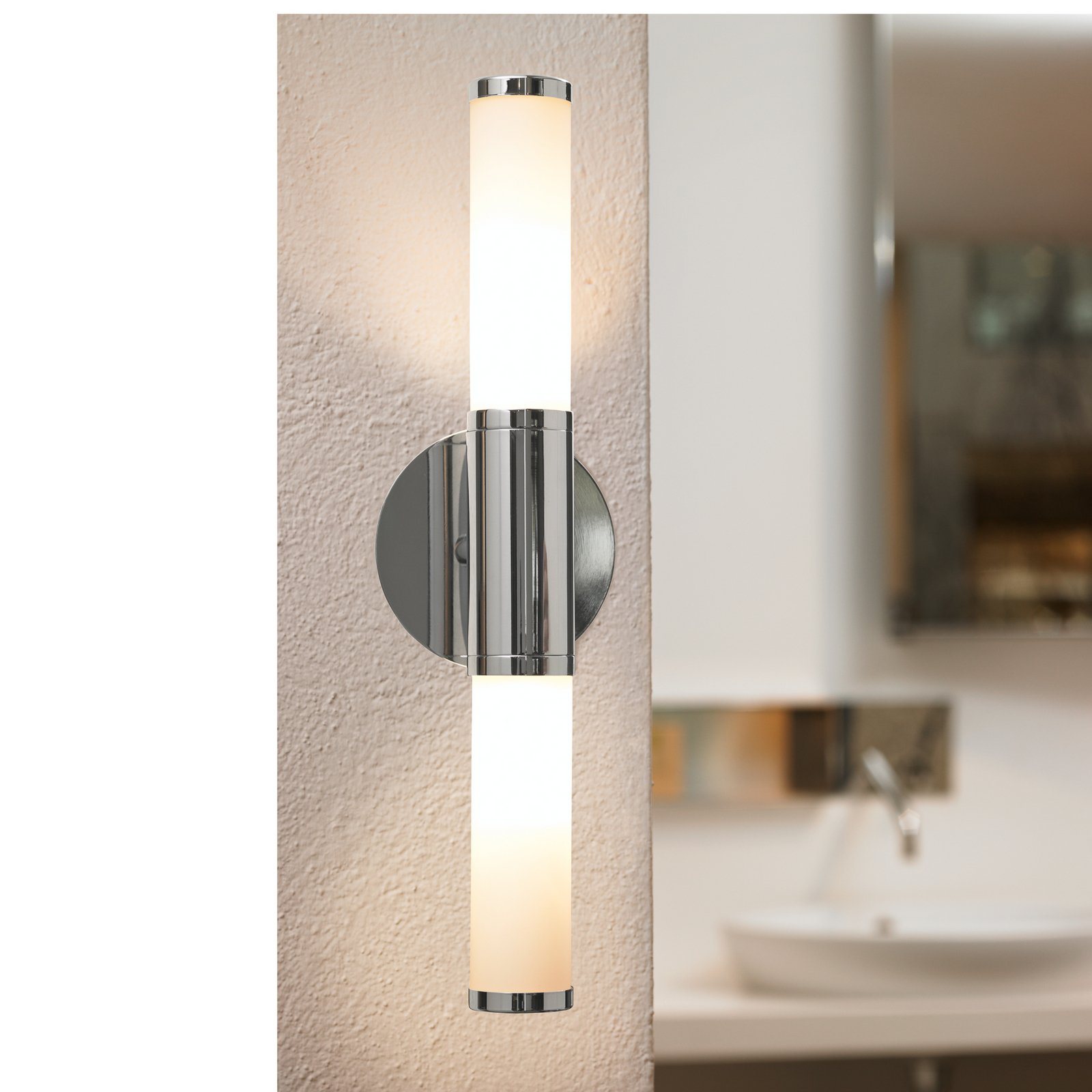 Tiltalende Palmo vegglampe i krom med to lys