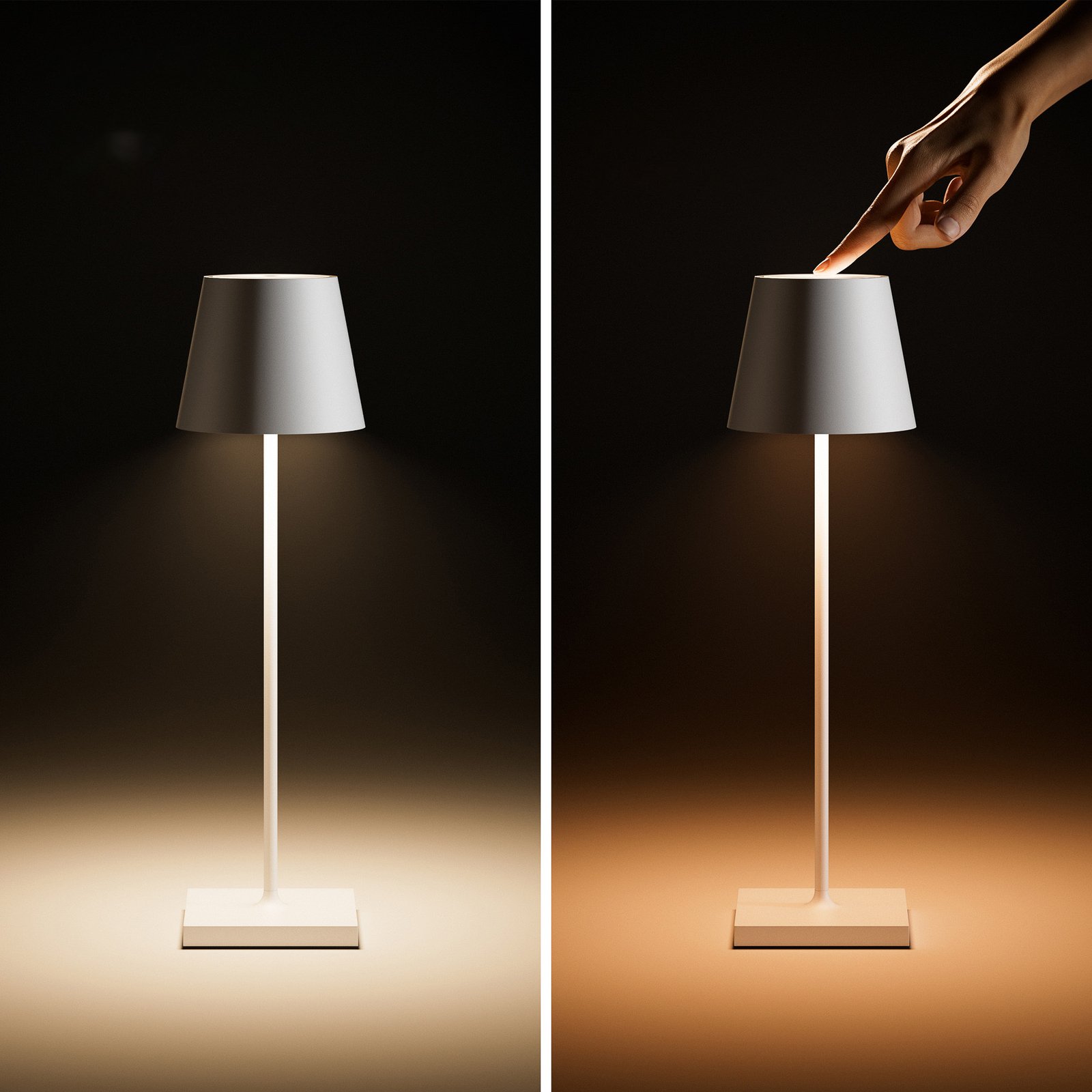 Nuindie LED rechargeable table lamp, USB-C, rose gold, IP54, dimmable