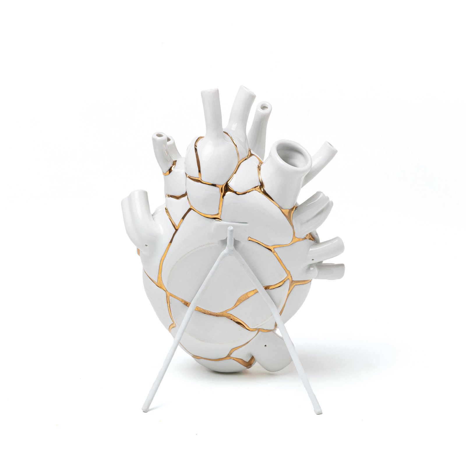 Love In Bloom Kintsugi Porcelain Heart Vase - Seletti