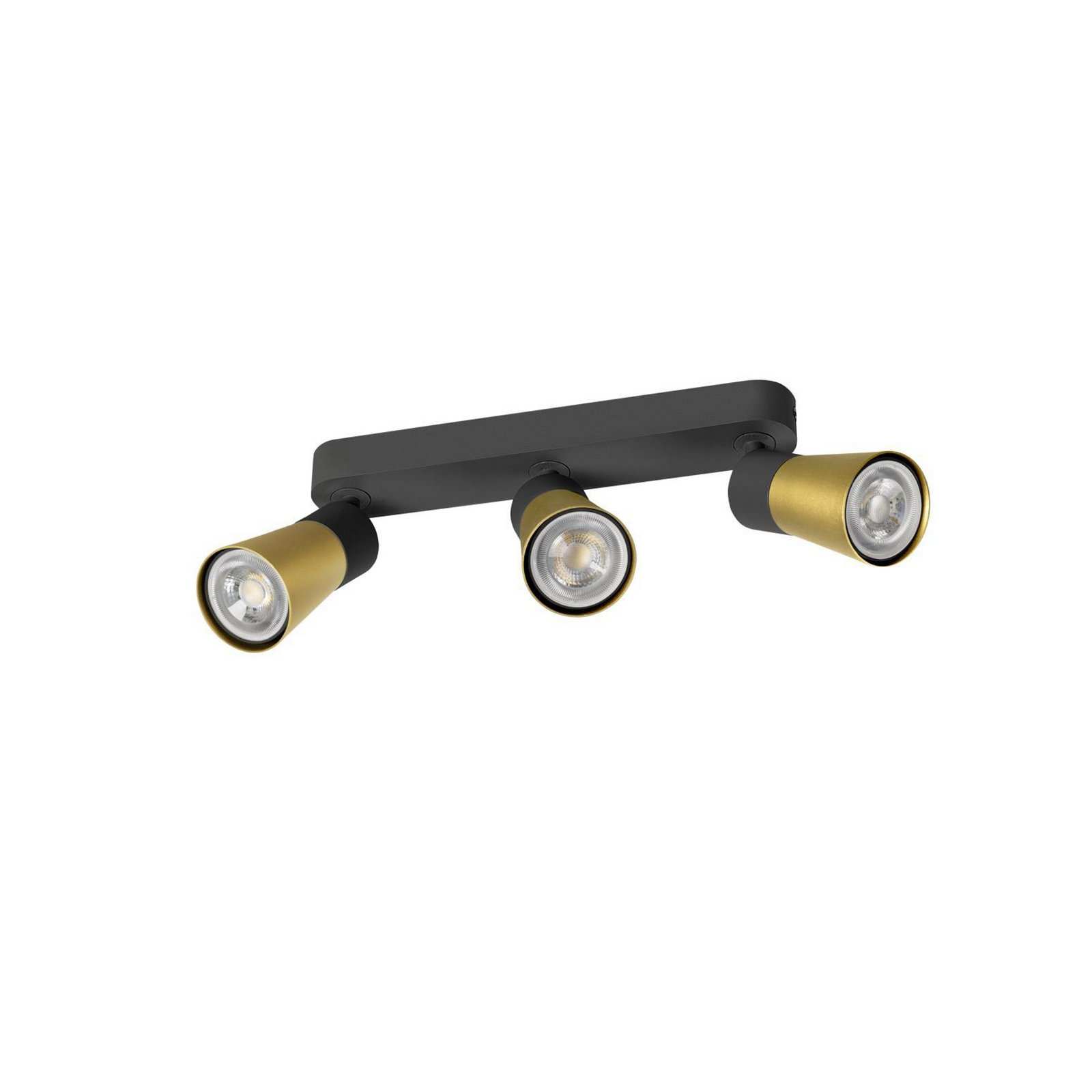 SLV Deckenlampe Puri 2.0 Cone schwarz/goldfarben 26 cm 3-fl.