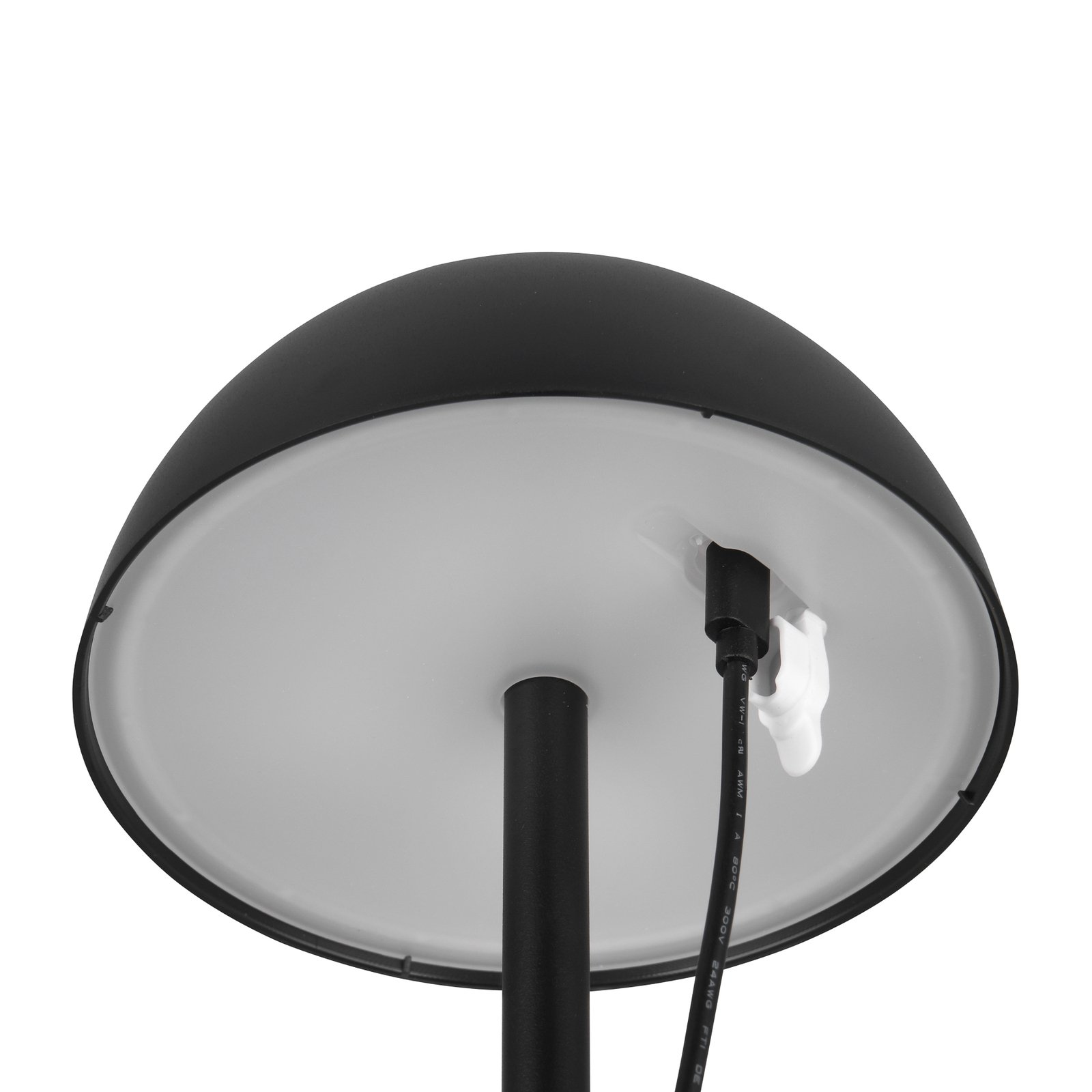 Lampă de masă Ricardo LED reîncărcabilă, negru, înălțime 30 cm, plastic