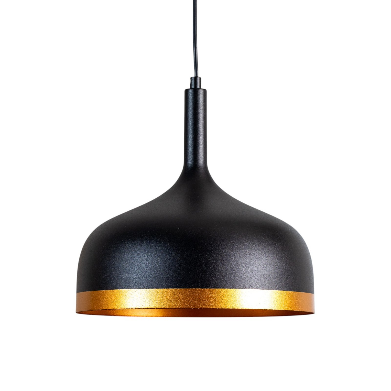 Lampada a sospensione Sivani MR-826, nero/oro, metallo, Ø 30 cm