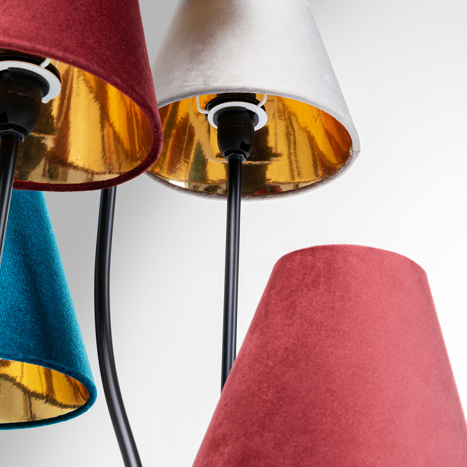KARE FlexibleVelvet Stehlampe 5fl schwarz/blau/rot