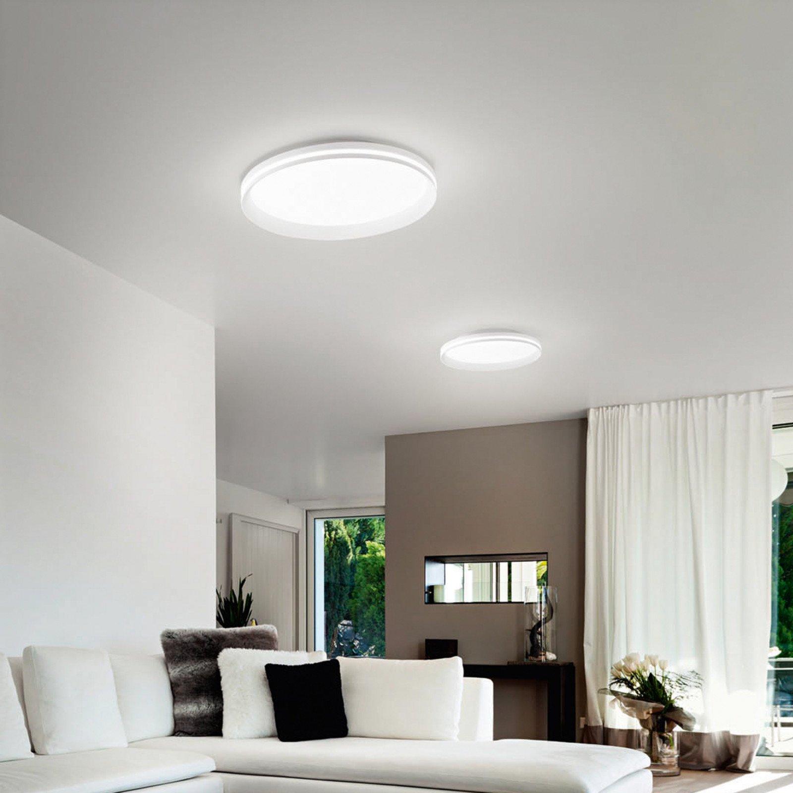 Fabas Luce Plafonieră LED Isy alb Ø 55 cm metal CCT dimabilă - Camera de zi / sufragerie - Modern