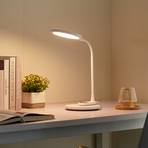 Lindby LED asztali lámpa Valtaria, fehér, CCT, dimmelhető