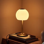 FRANDSEN tafellamp Ball Glass, zandgrijs, glas, 37 cm, E14