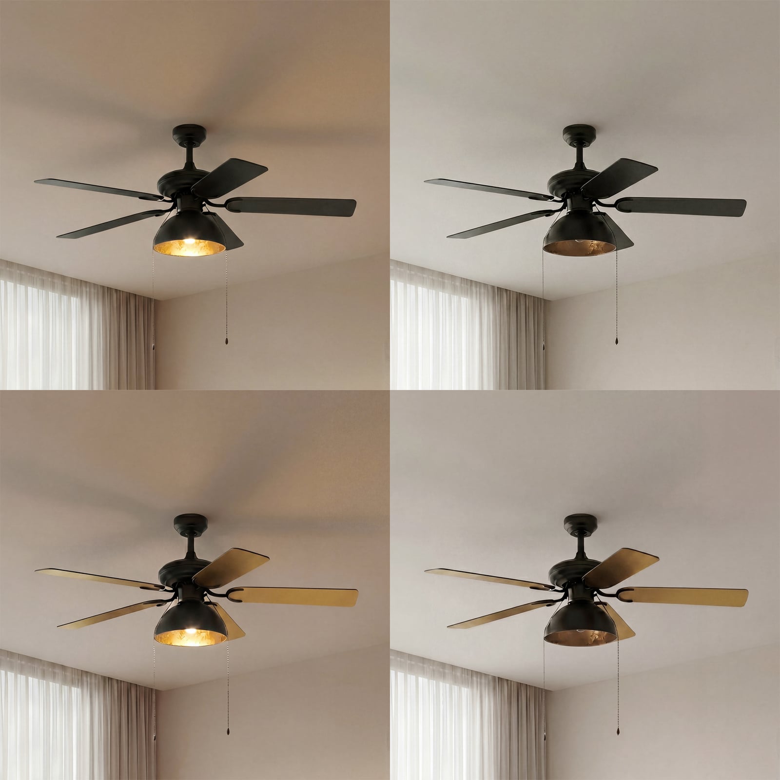 Lucande Deckenventilator mit Licht Shamoian, leise, Ø 130 cm Lucande Deckenventilator mit Licht Shamoian, leise, Ø 130 cm